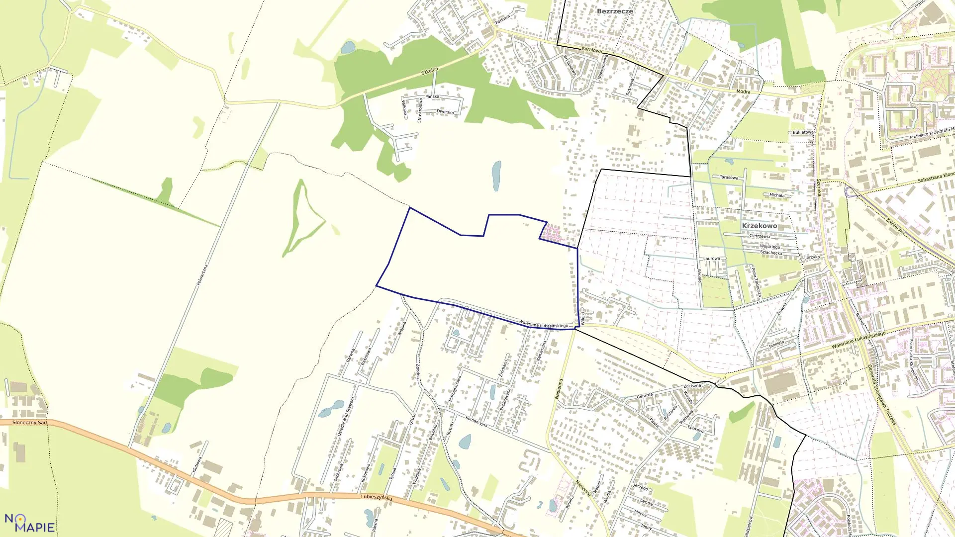 Mapa obrębu Pogodno 47 w mieście Szczecin