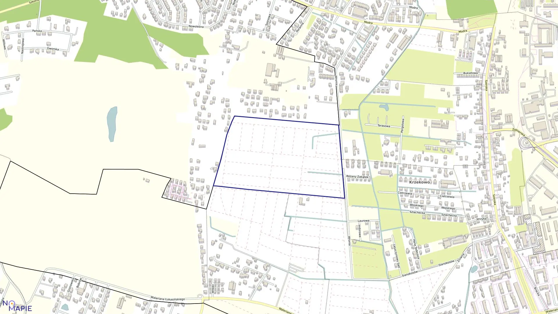 Mapa obrębu Pogodno 48 w mieście Szczecin