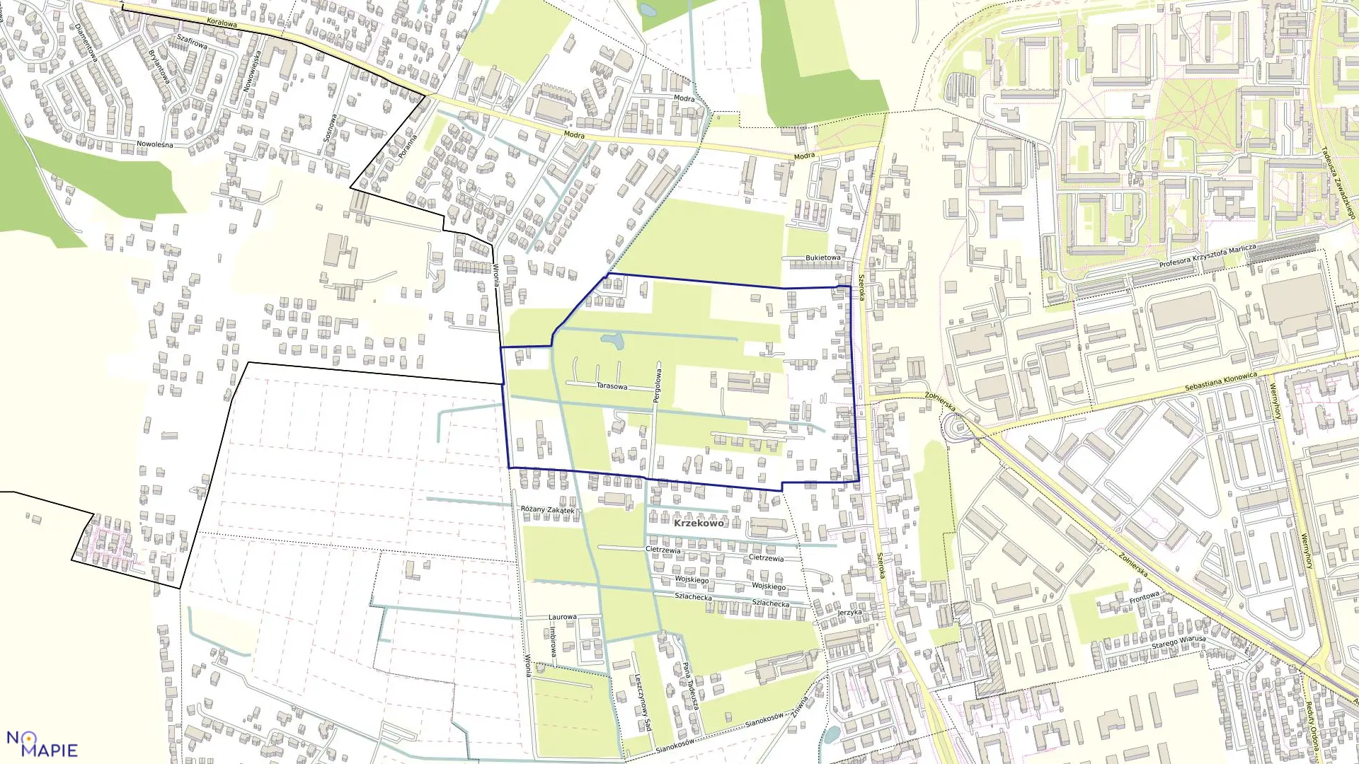 Mapa obrębu Pogodno 49 w mieście Szczecin