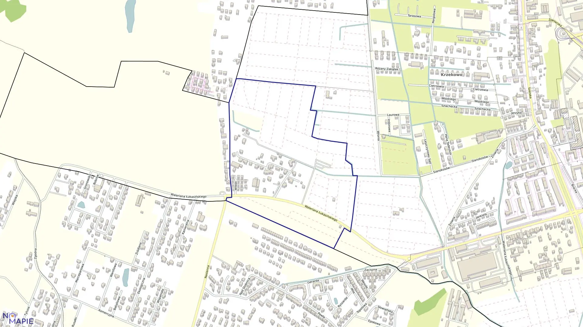 Mapa obrębu Pogodno 50 w mieście Szczecin