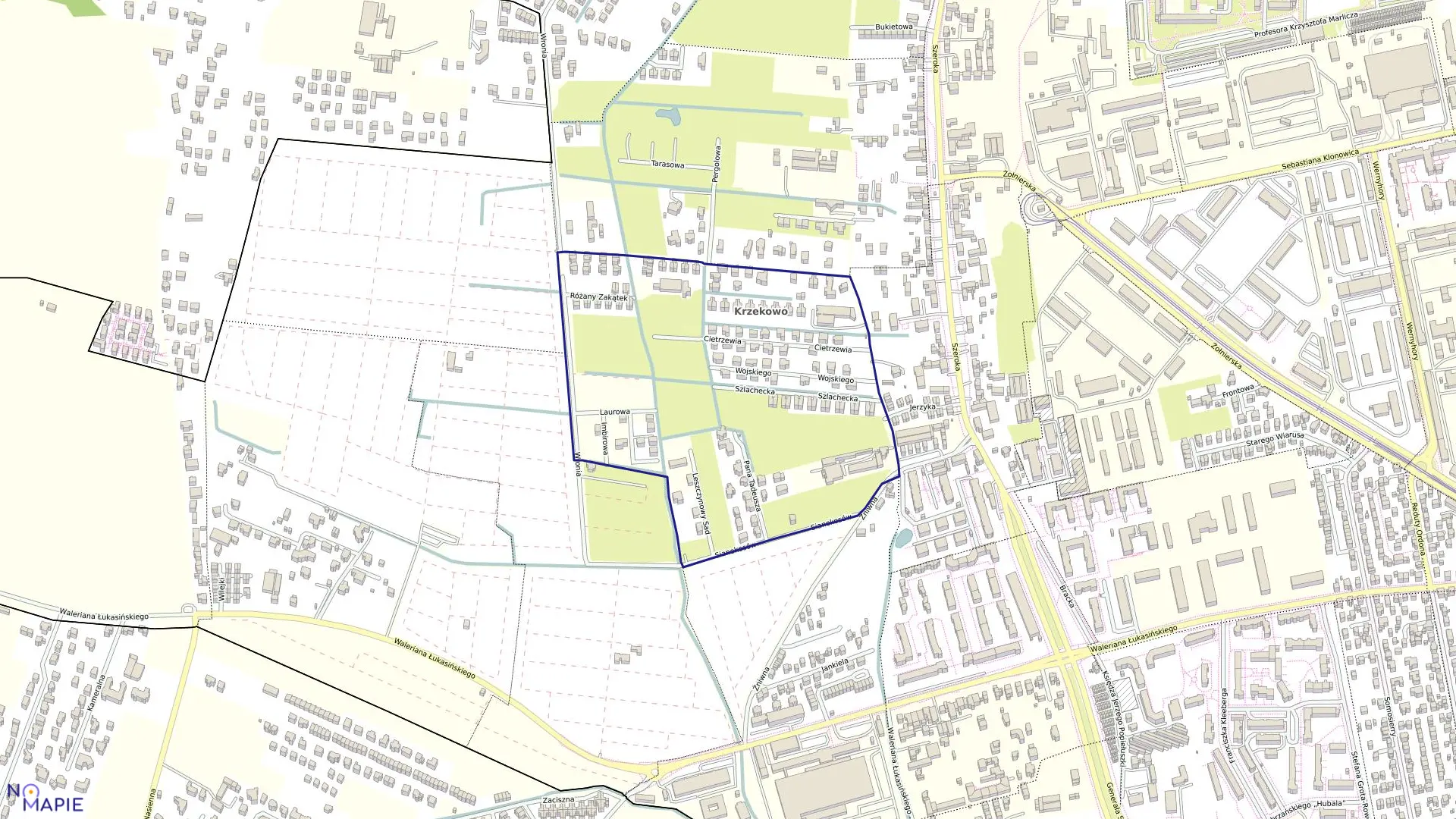 Mapa obrębu Pogodno 51 w mieście Szczecin