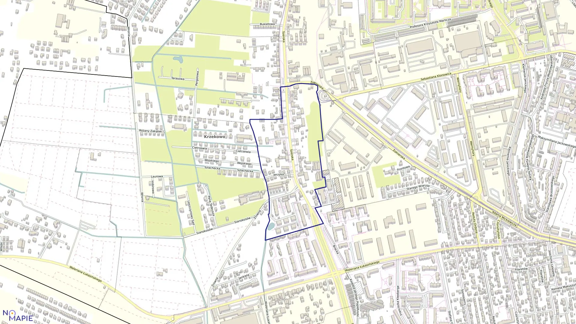 Mapa obrębu Pogodno 52 w mieście Szczecin