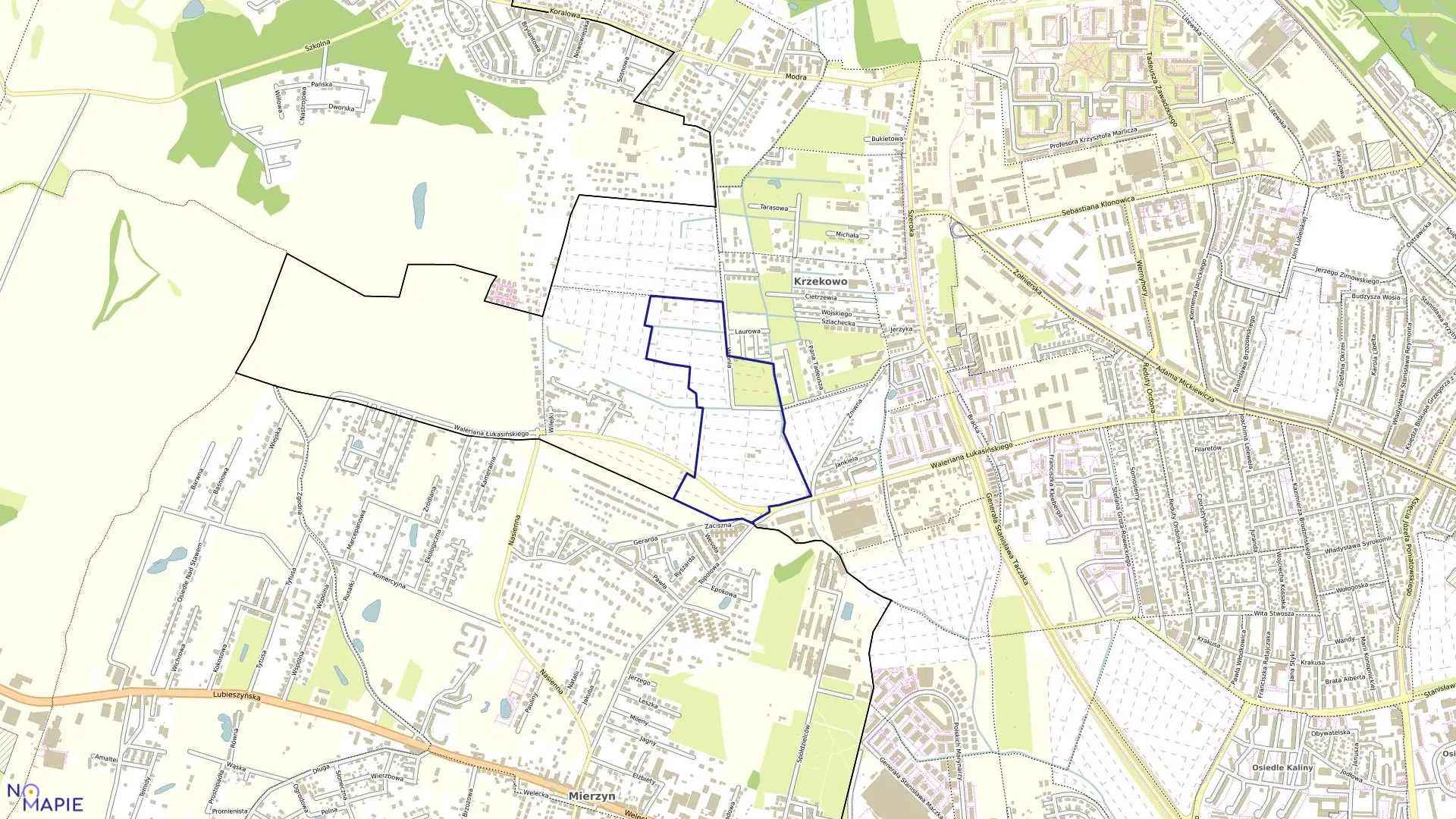 Mapa obrębu Pogodno 53 w mieście Szczecin