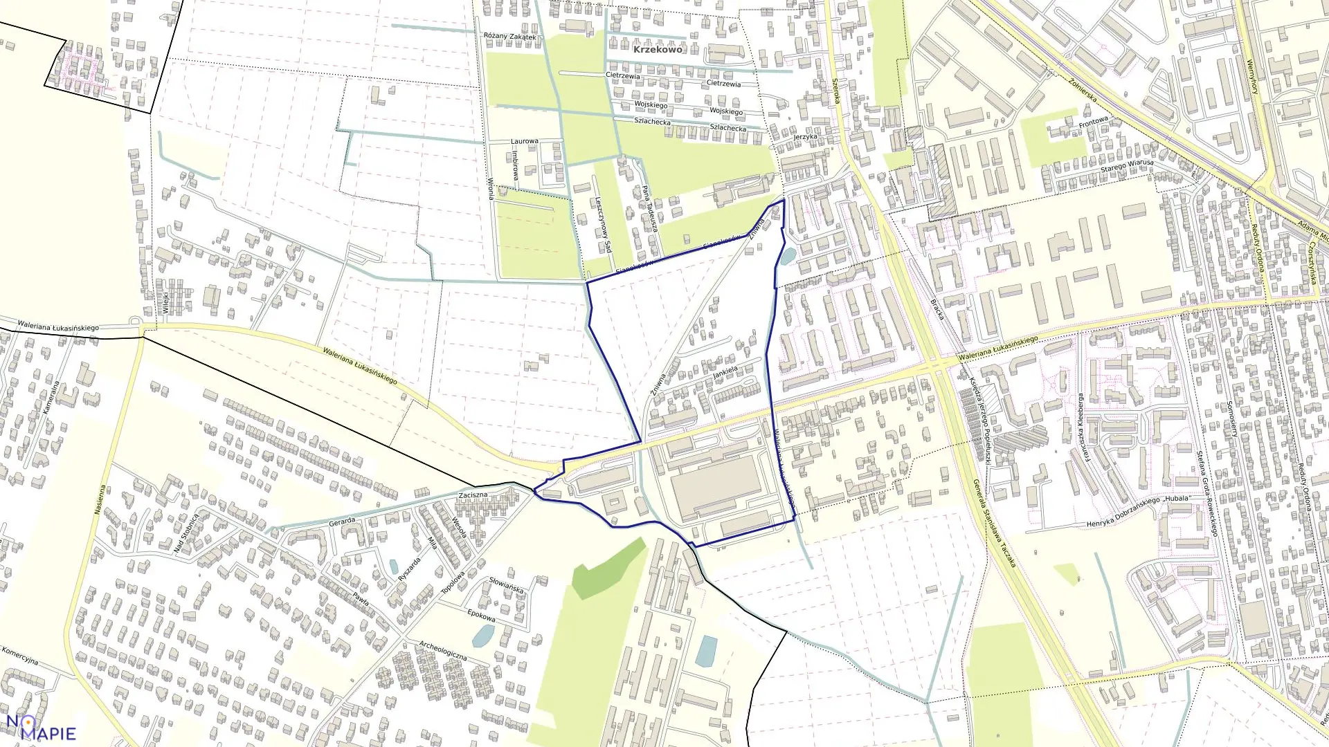 Mapa obrębu Pogodno 54 w mieście Szczecin