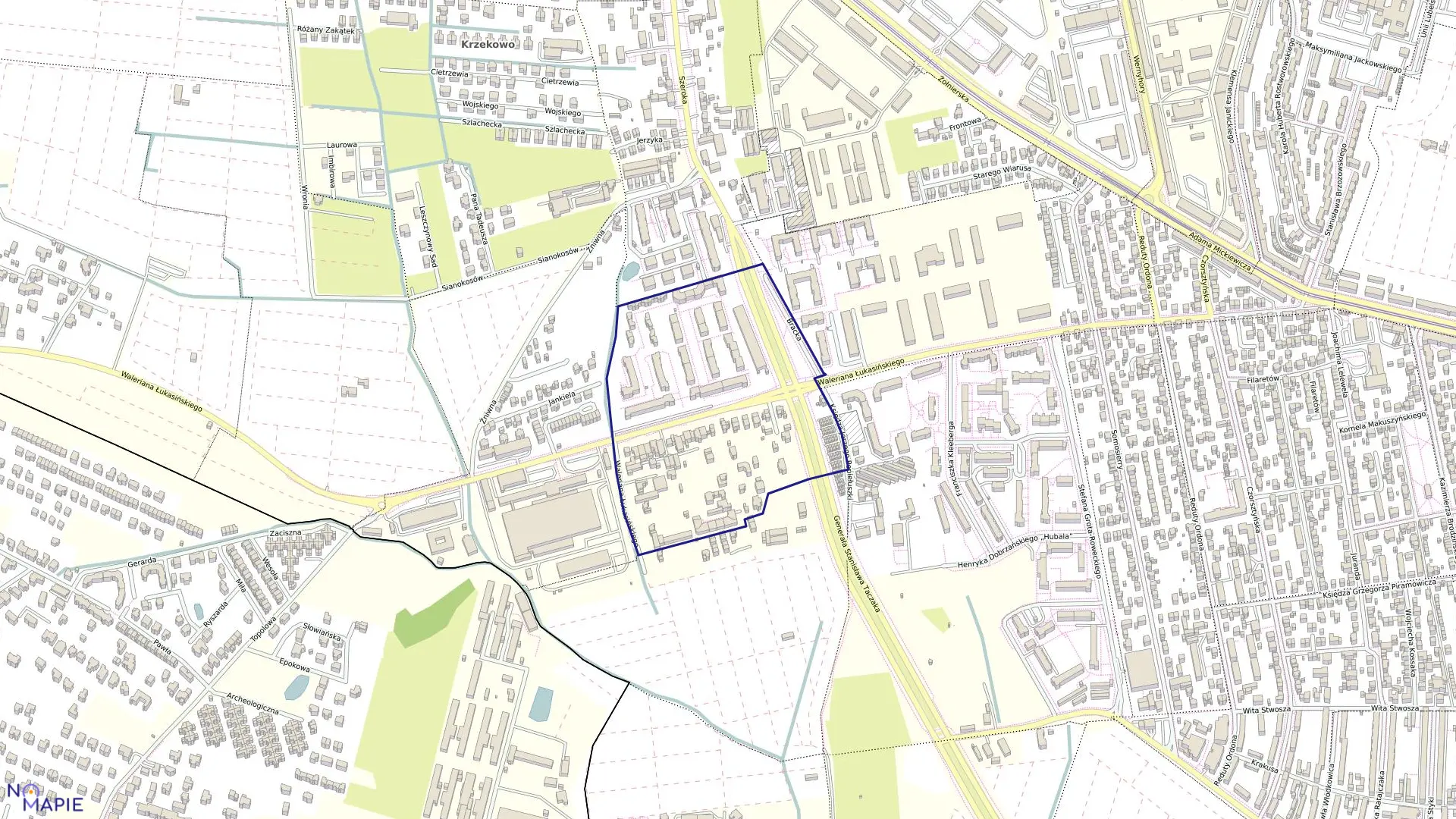 Mapa obrębu Pogodno 55 w mieście Szczecin