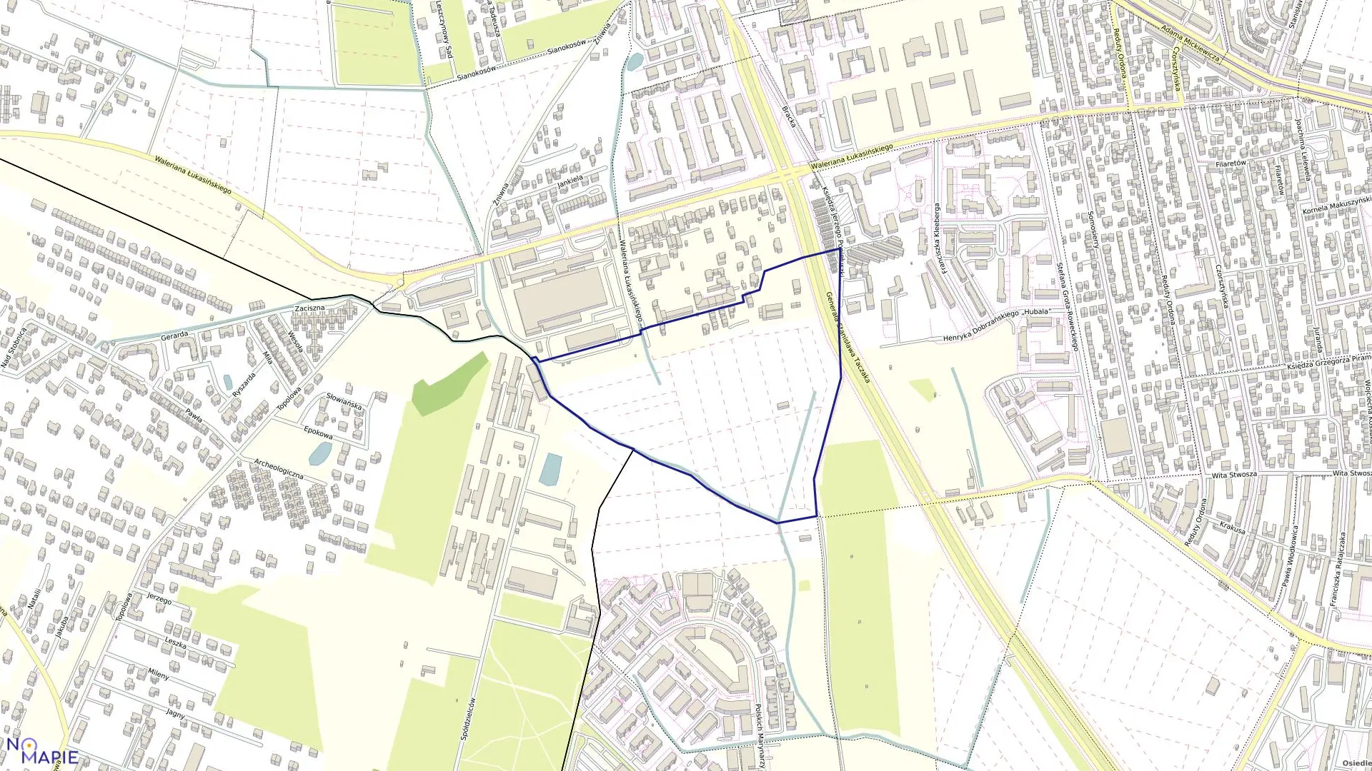 Mapa obrębu Pogodno 56 w mieście Szczecin