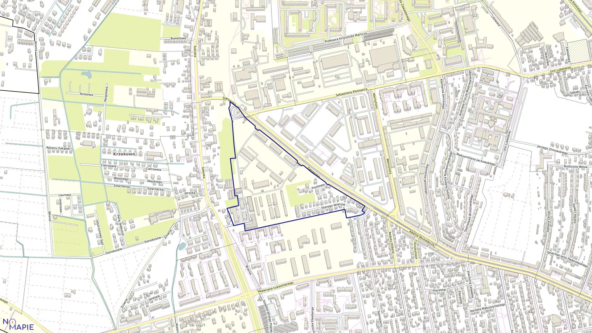 Mapa obrębu Pogodno 57 w mieście Szczecin