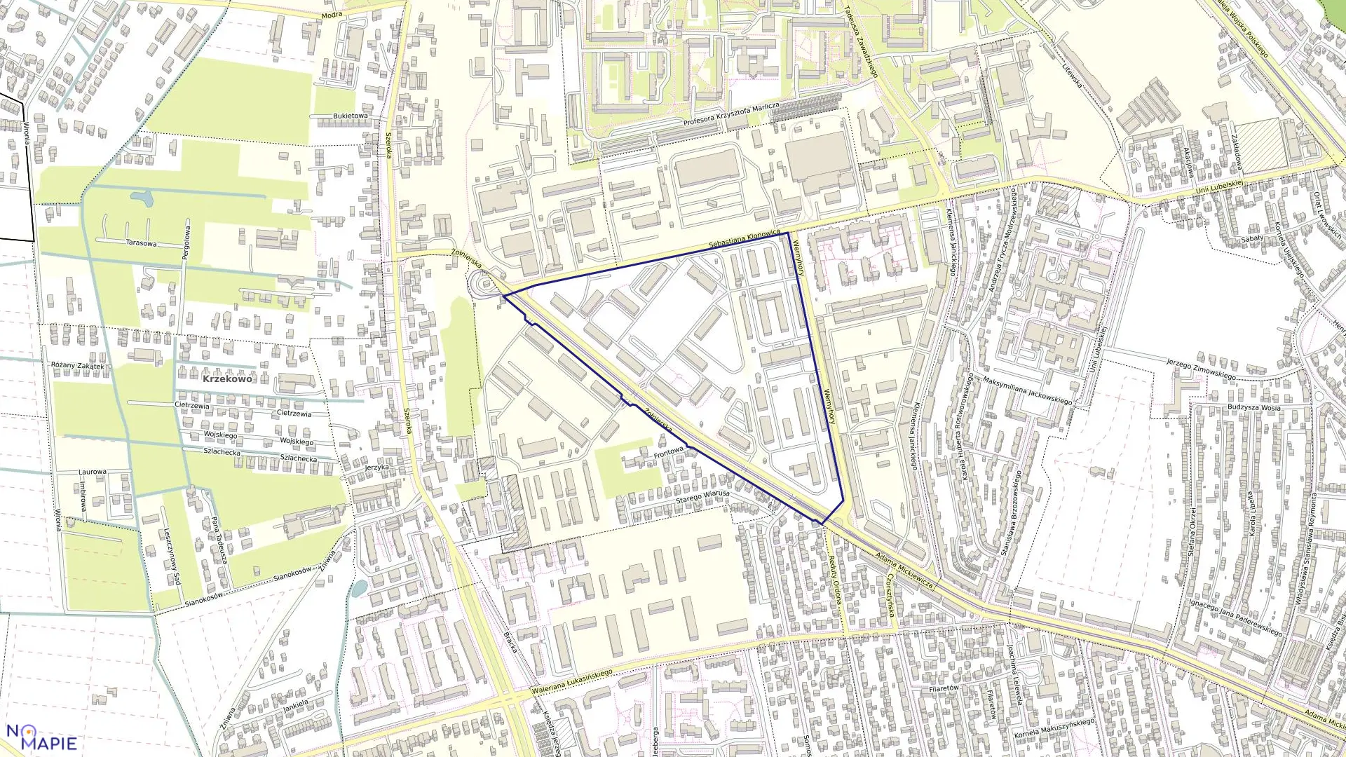 Mapa obrębu Pogodno 59 w mieście Szczecin