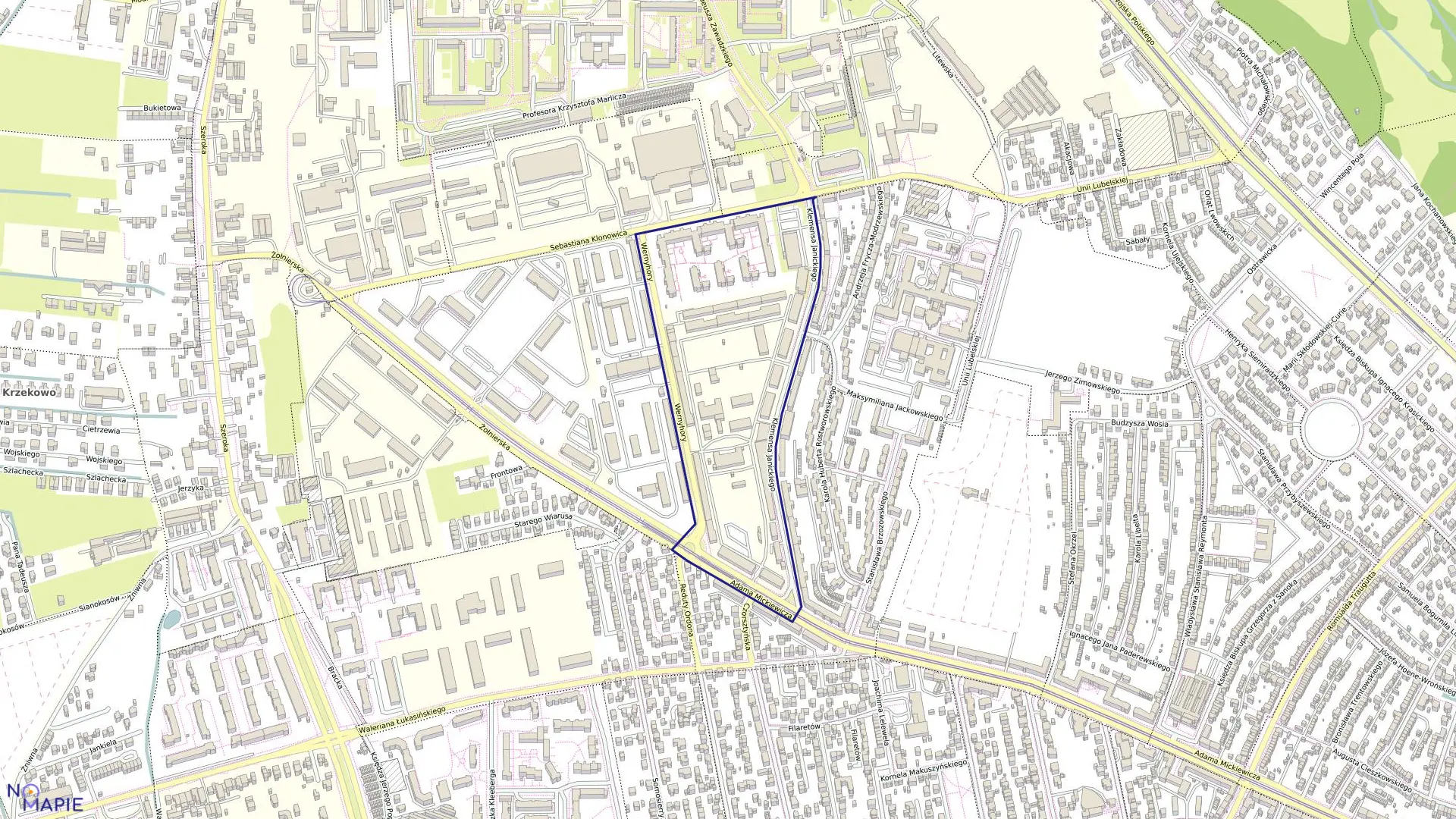 Mapa obrębu Pogodno 60 w mieście Szczecin