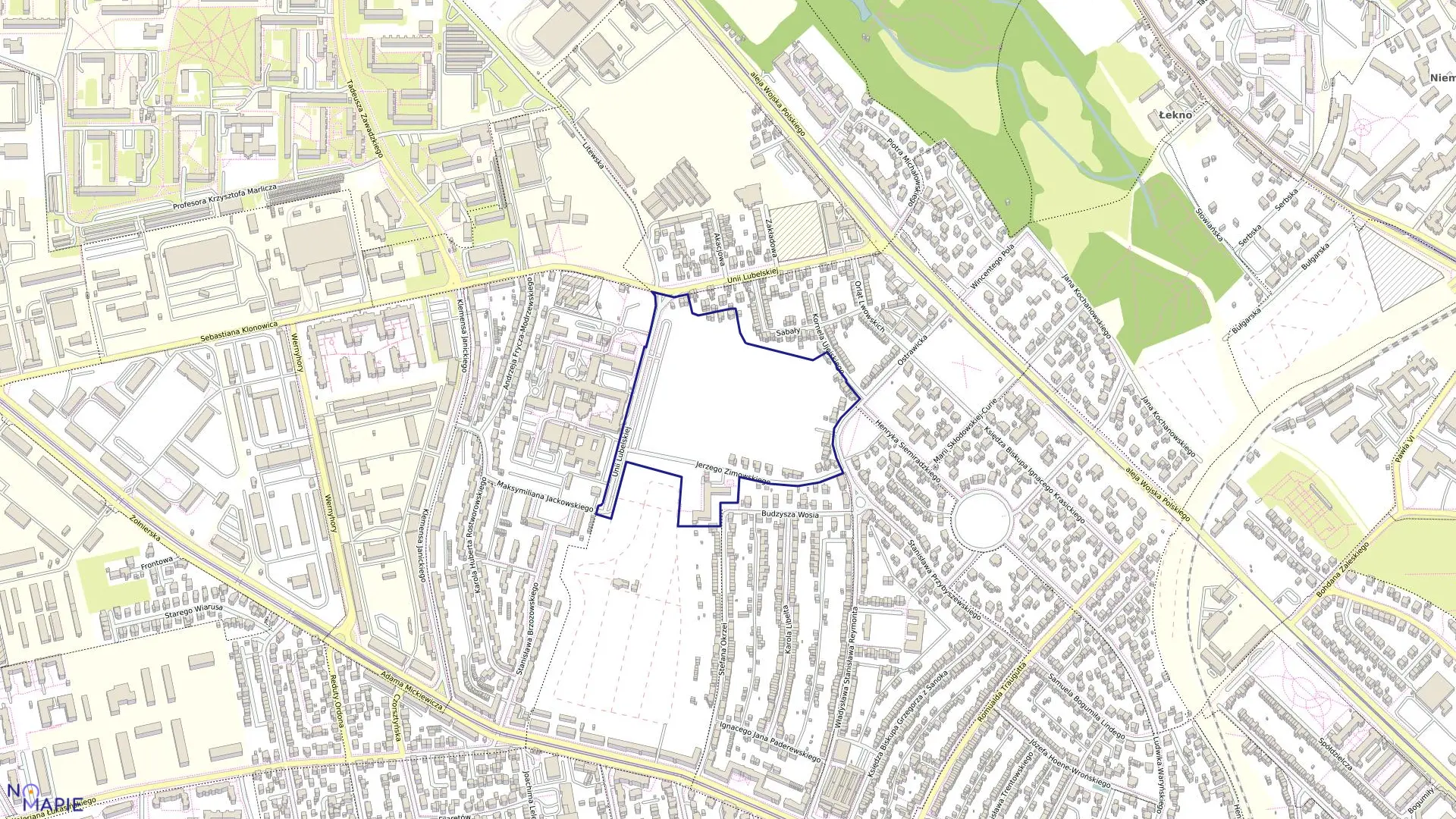 Mapa obrębu Pogodno 62 w mieście Szczecin