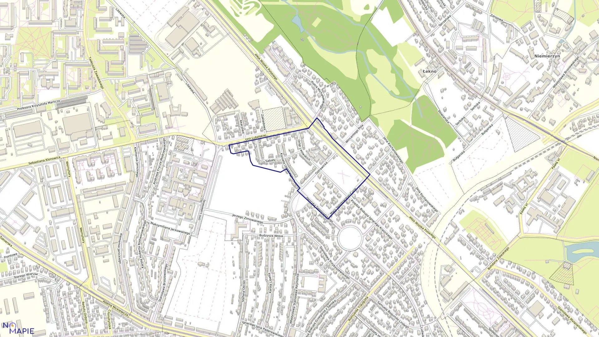 Mapa obrębu Pogodno 63 w mieście Szczecin