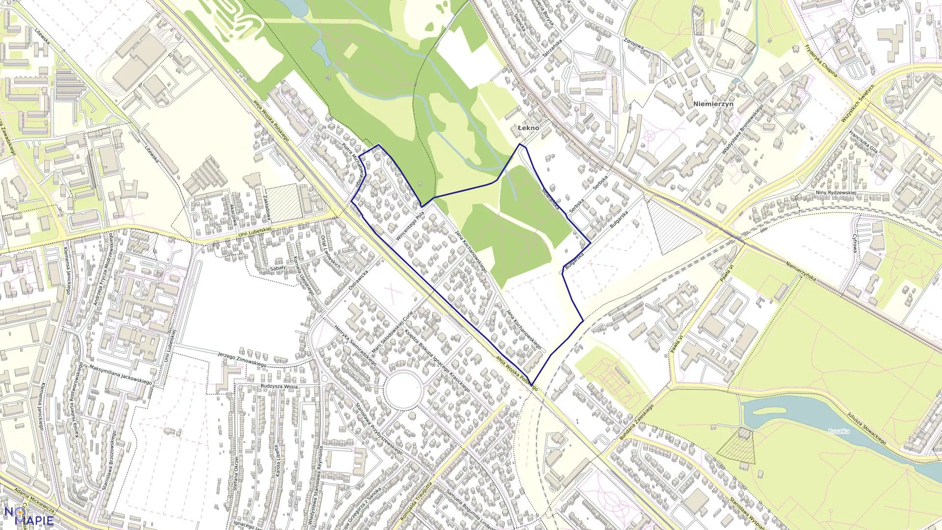 Mapa obrębu Pogodno 64 w mieście Szczecin