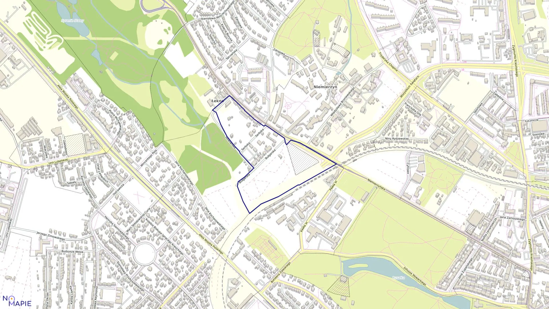 Mapa obrębu Pogodno 65 w mieście Szczecin