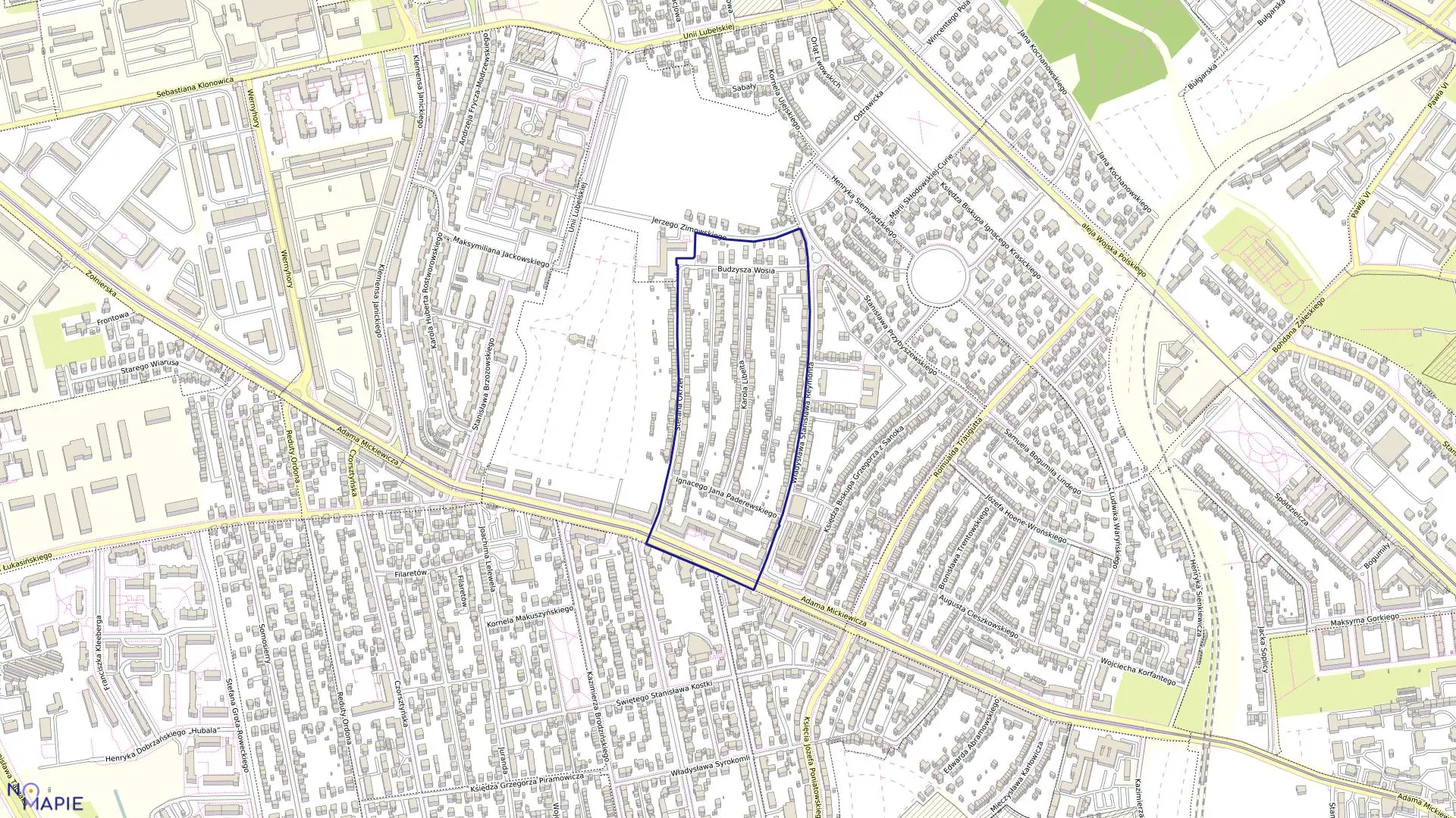 Mapa obrębu Pogodno 68 w mieście Szczecin