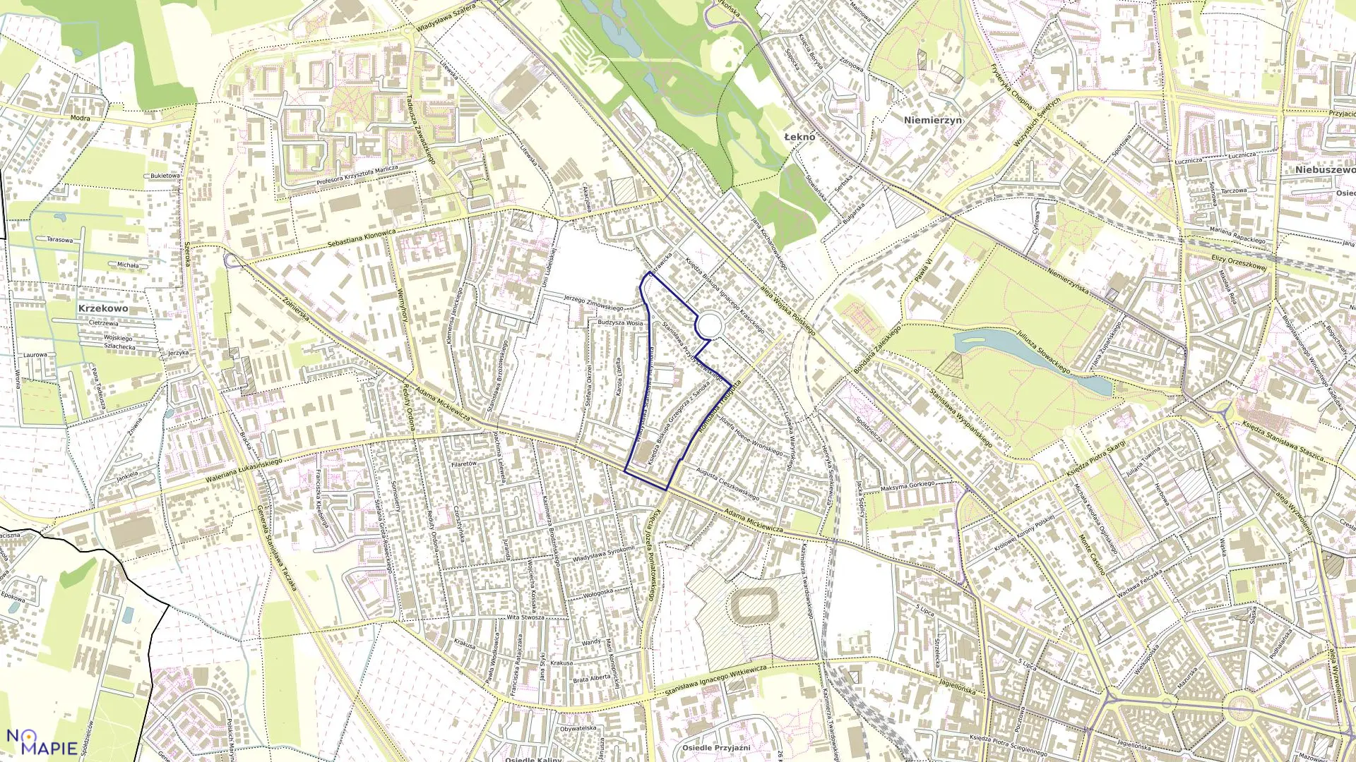 Mapa obrębu Pogodno 69 w mieście Szczecin