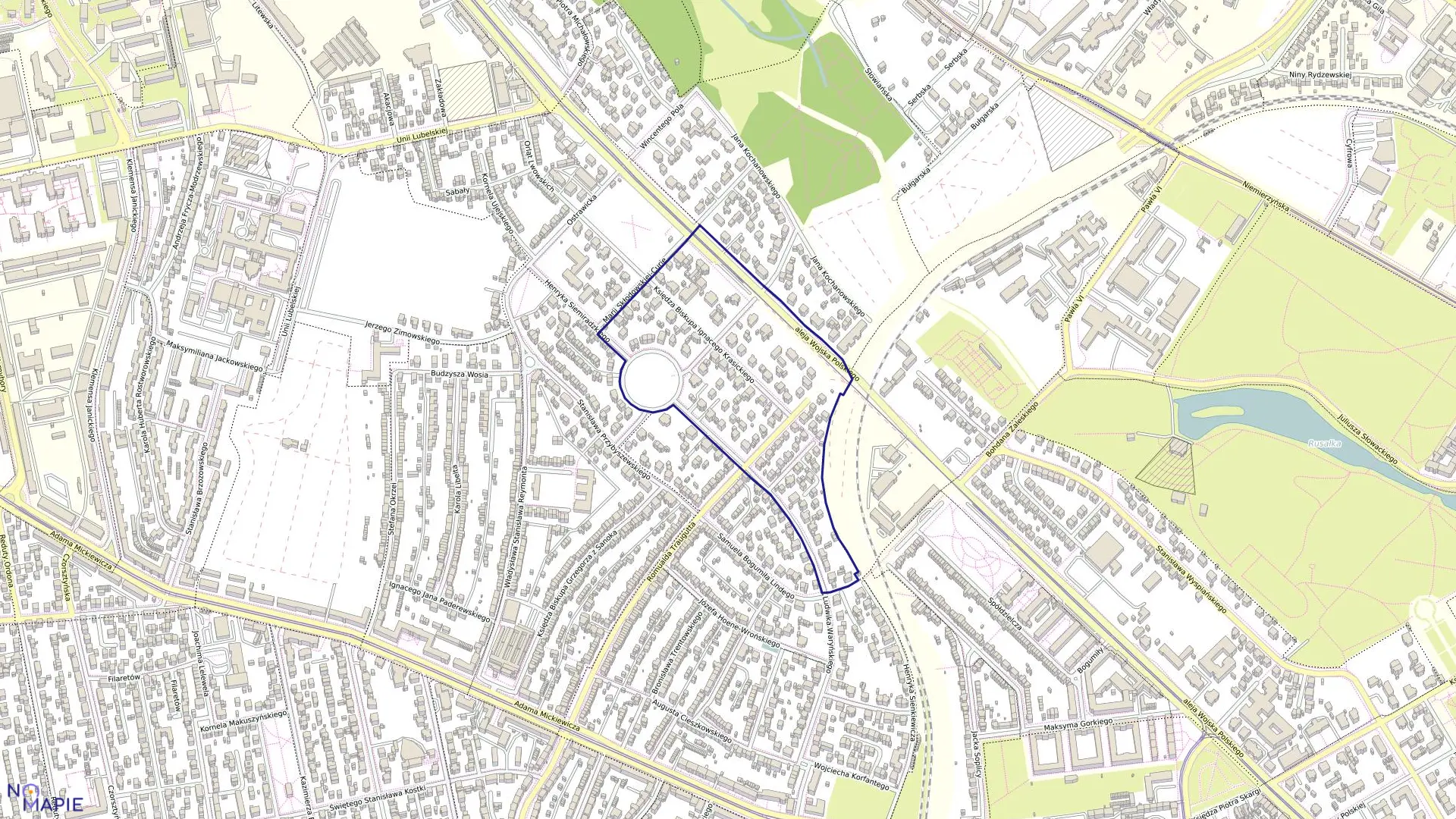 Mapa obrębu Pogodno 70 w mieście Szczecin