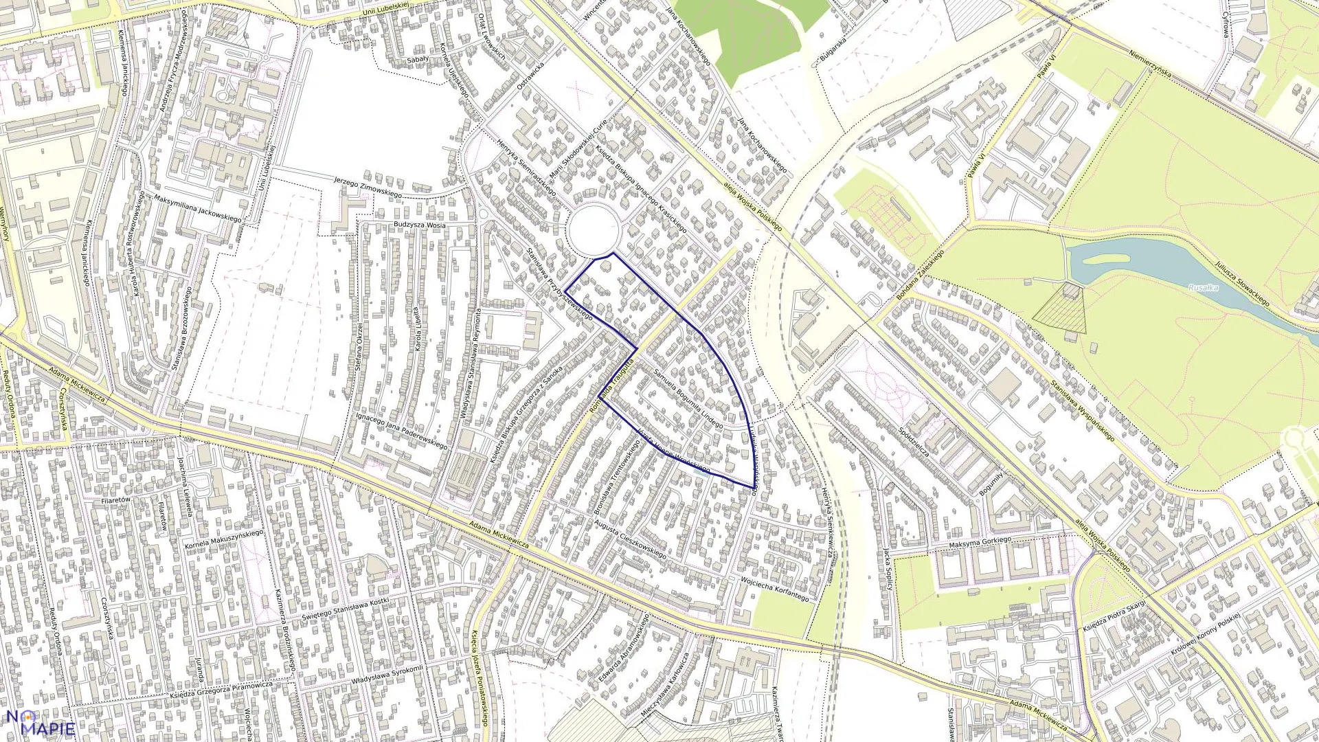 Mapa obrębu Pogodno 71 w mieście Szczecin