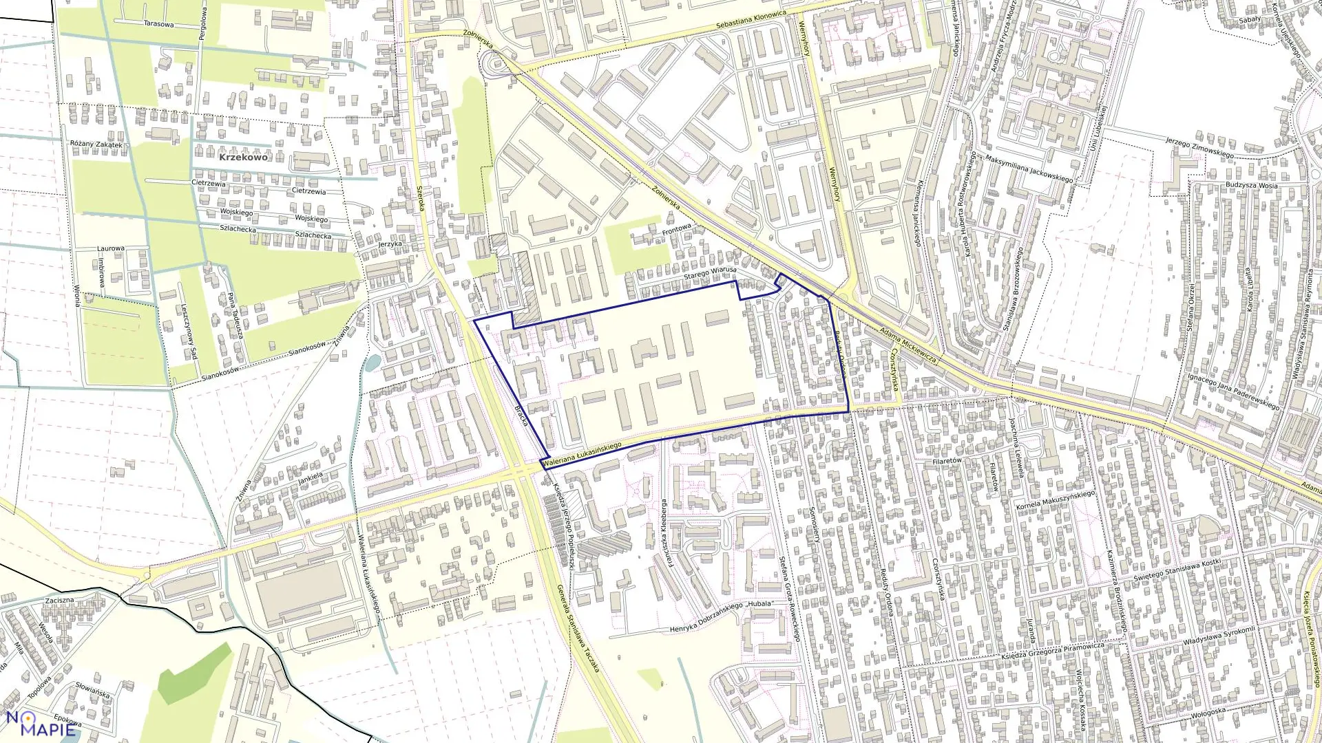 Mapa obrębu Pogodno 73 w mieście Szczecin