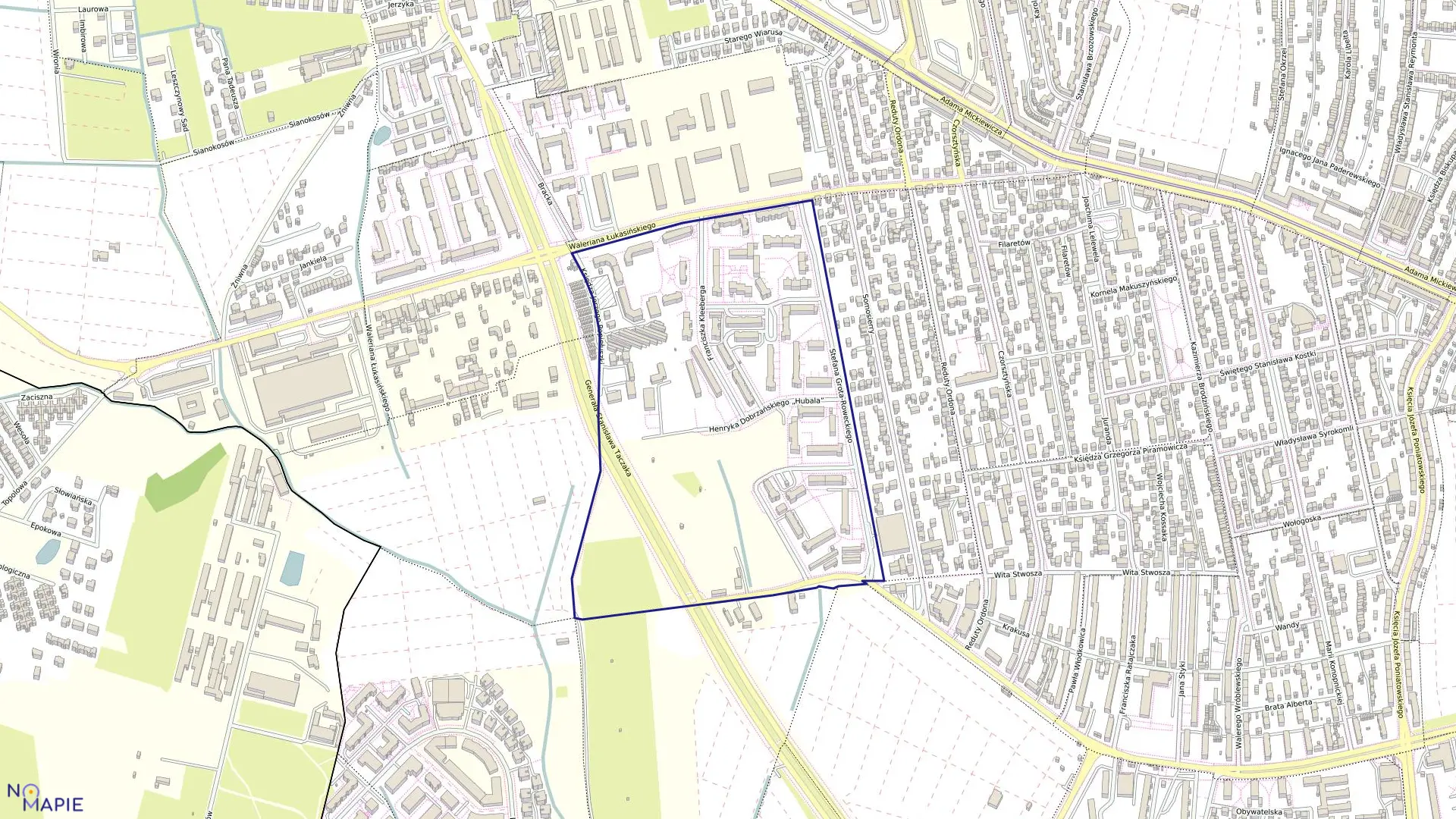 Mapa obrębu Pogodno 74 w mieście Szczecin