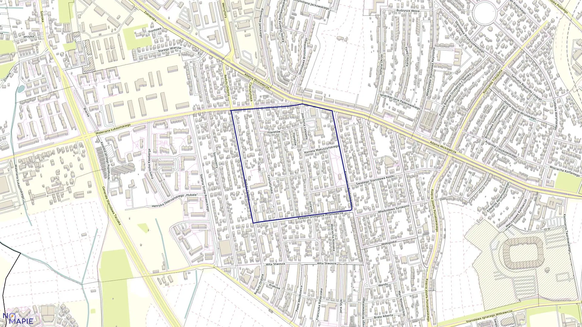 Mapa obrębu Pogodno 76 w mieście Szczecin