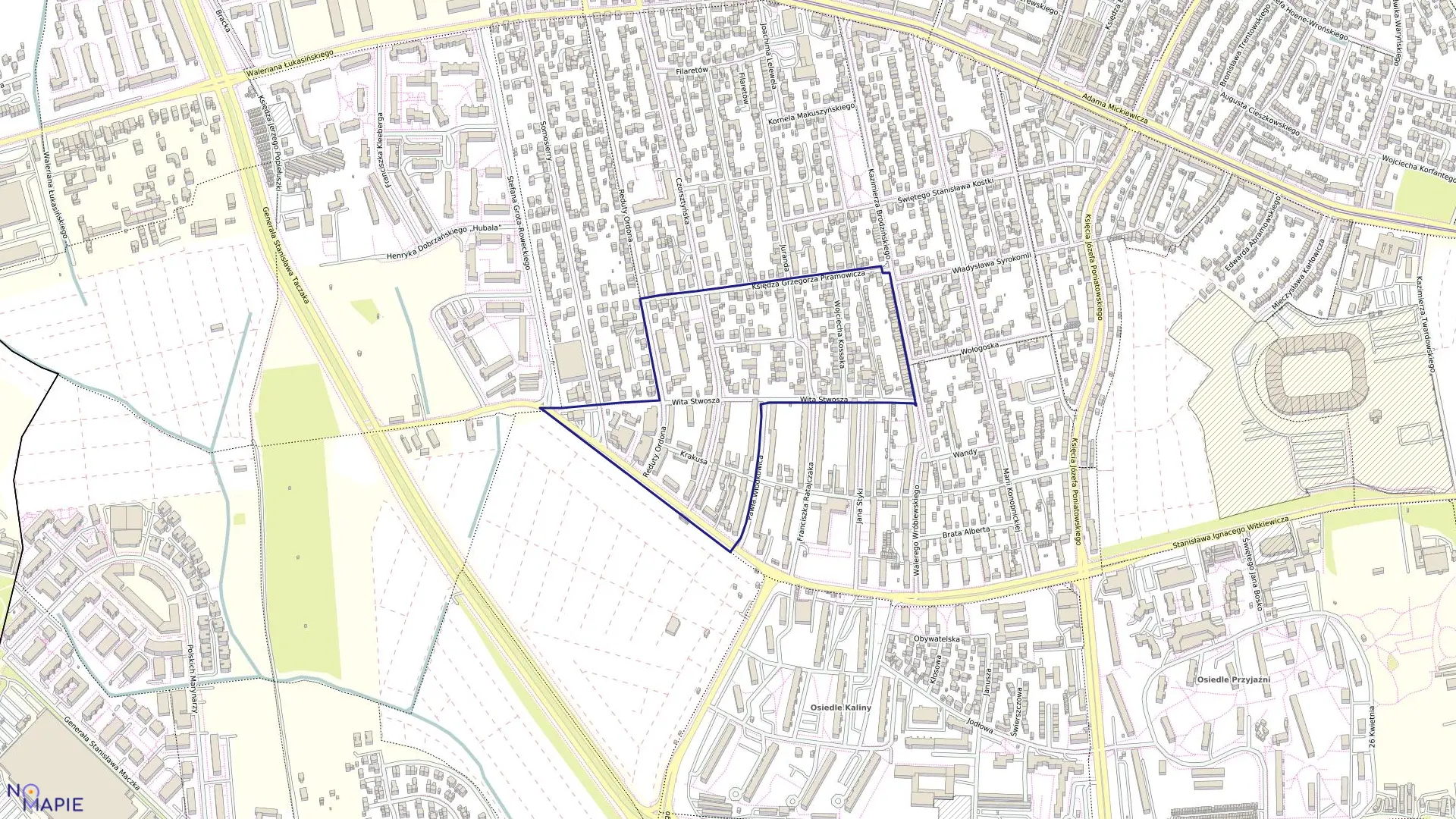 Mapa obrębu Pogodno 79 w mieście Szczecin