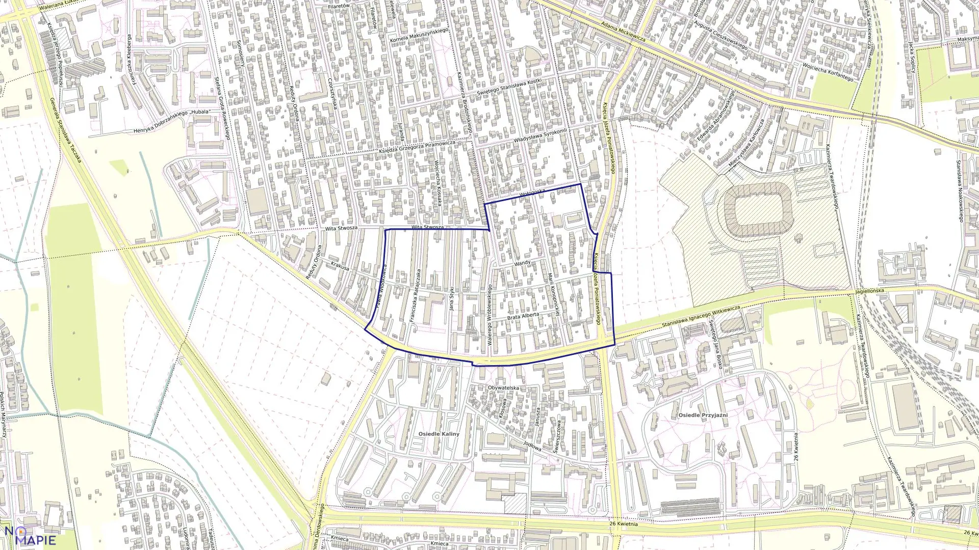 Mapa obrębu Pogodno 80 w mieście Szczecin