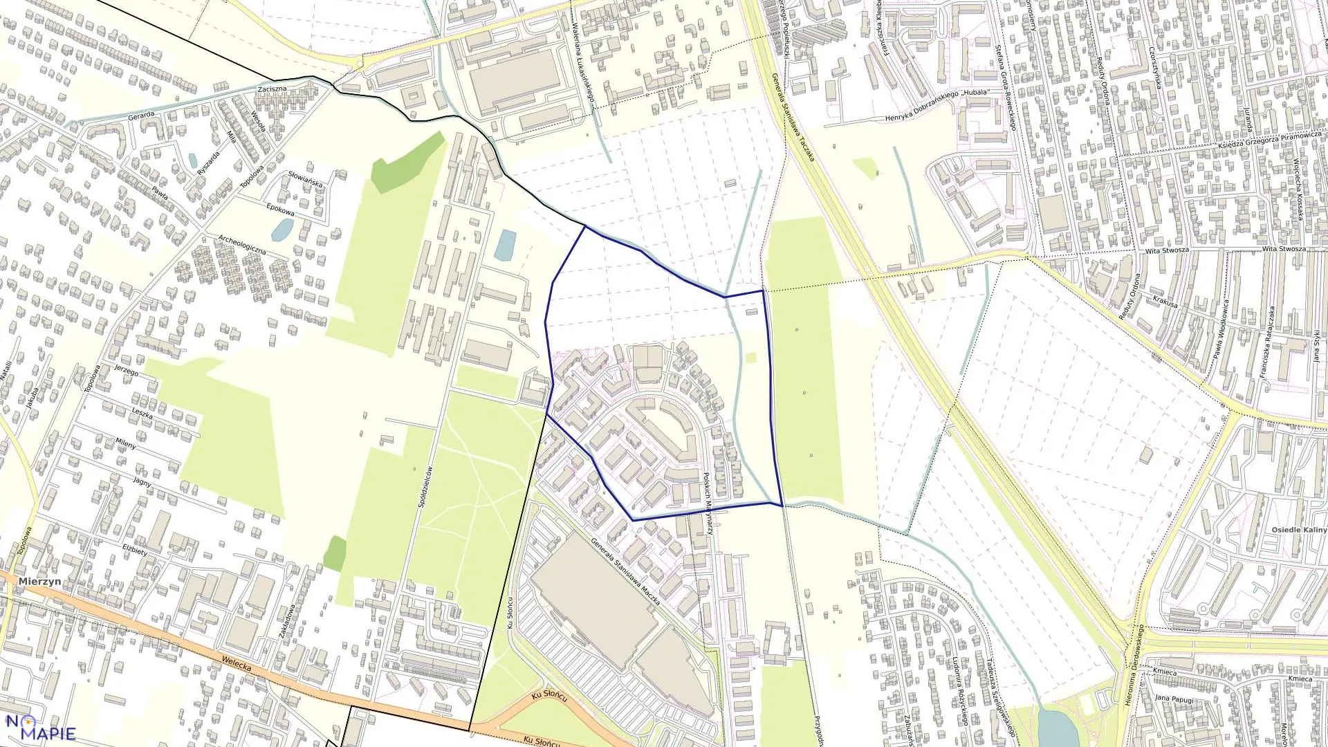 Mapa obrębu Pogodno 83 w mieście Szczecin