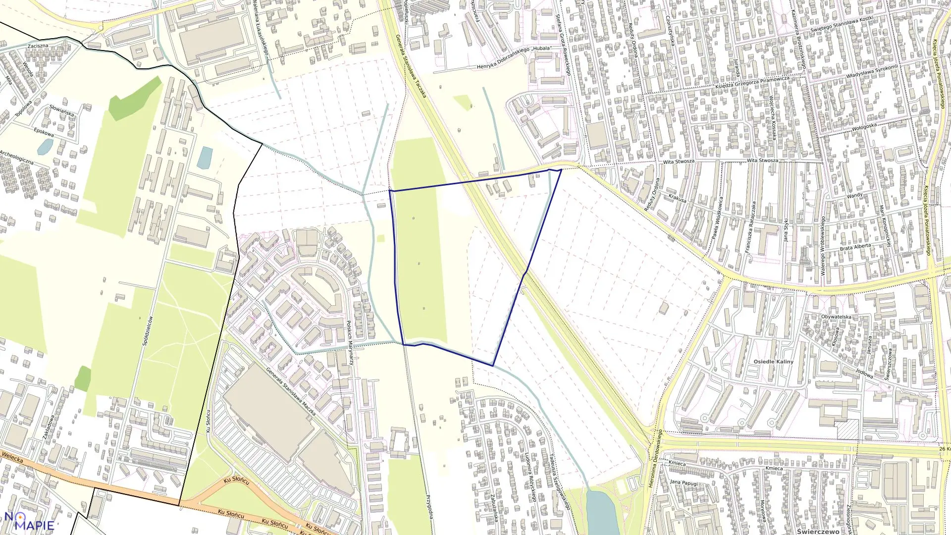 Mapa obrębu Pogodno 84 w mieście Szczecin