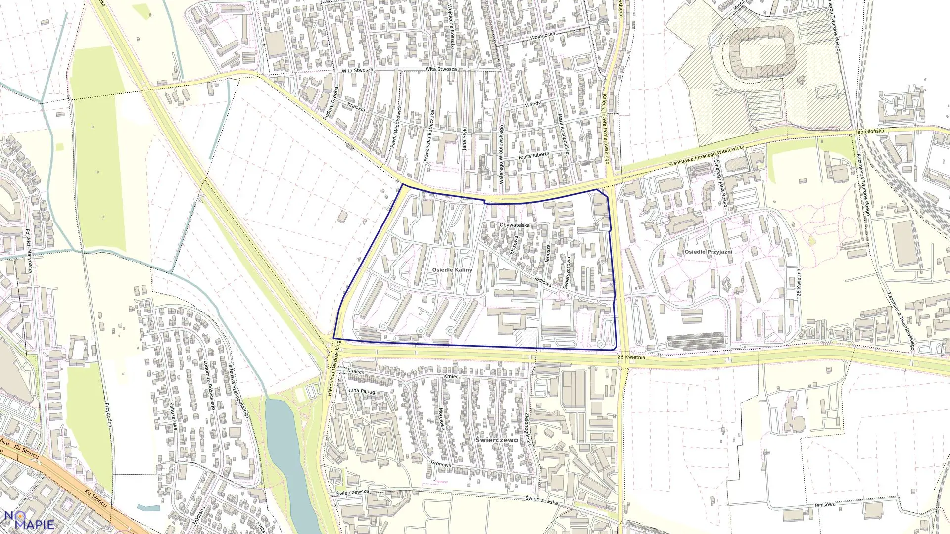 Mapa obrębu Pogodno 86 w mieście Szczecin