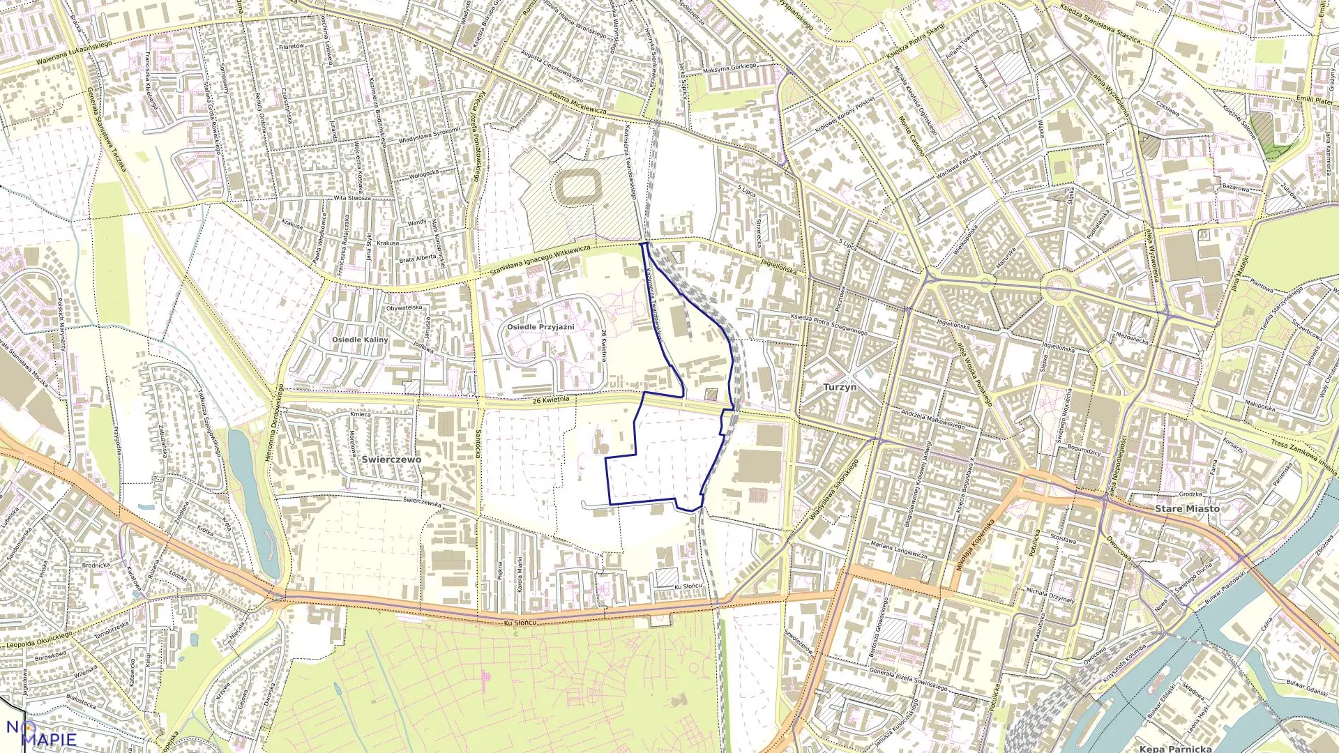 Mapa obrębu Pogodno 90 w mieście Szczecin