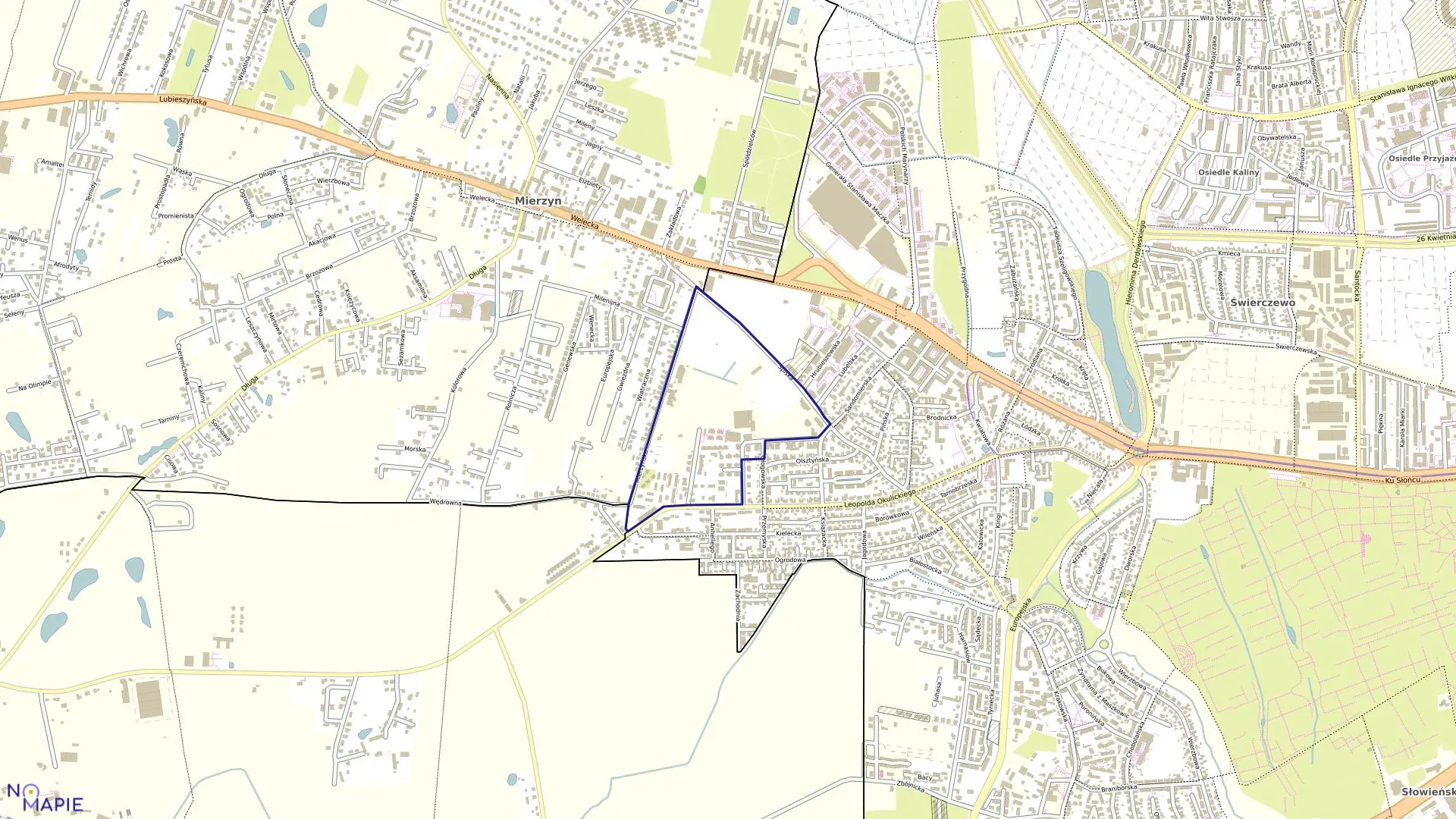 Mapa obrębu Pogodno 93 w mieście Szczecin