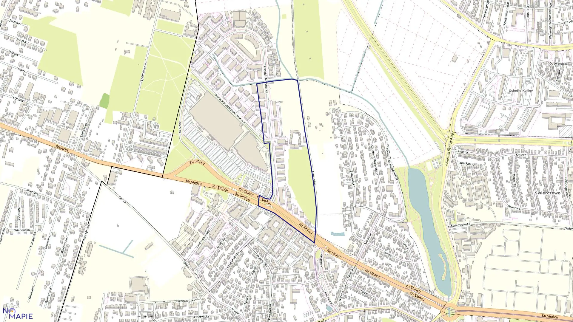 Mapa obrębu Pogodno 94 w mieście Szczecin