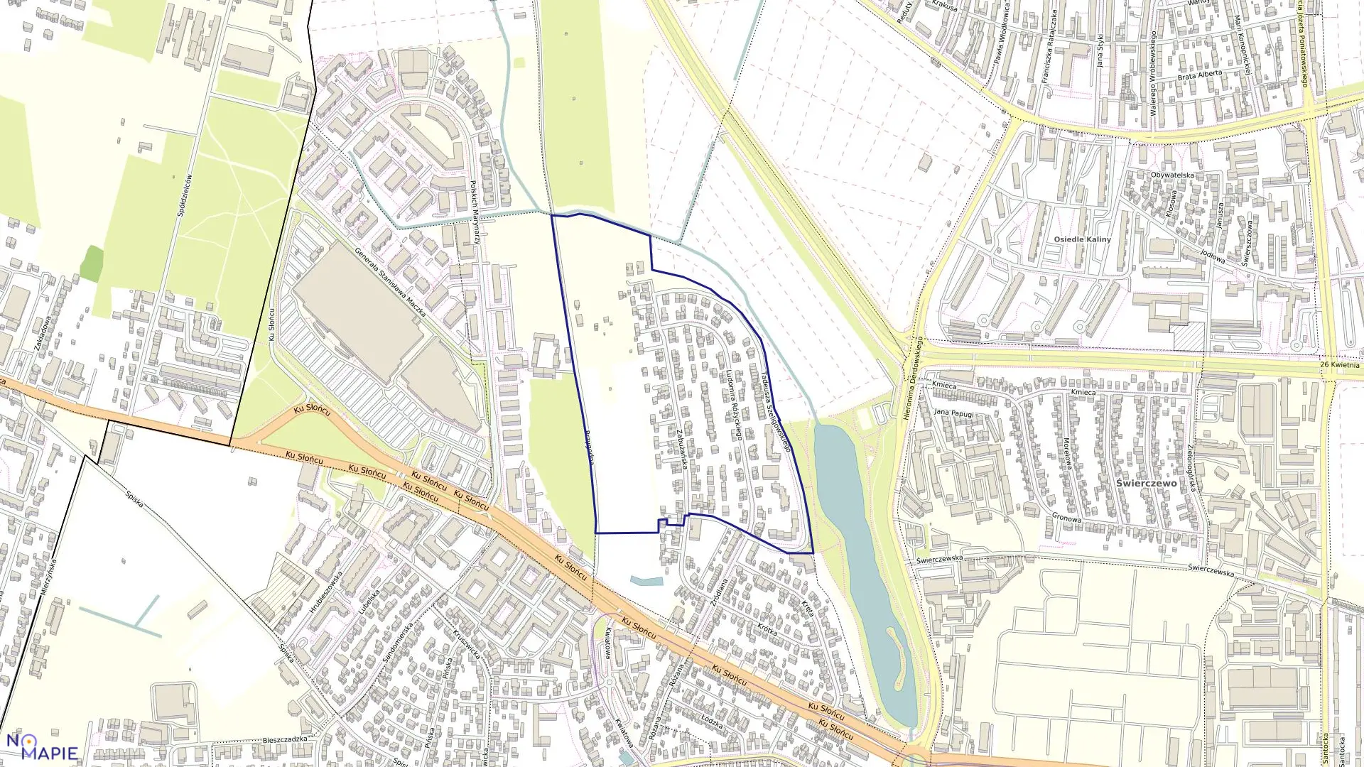 Mapa obrębu Pogodno 95 w mieście Szczecin