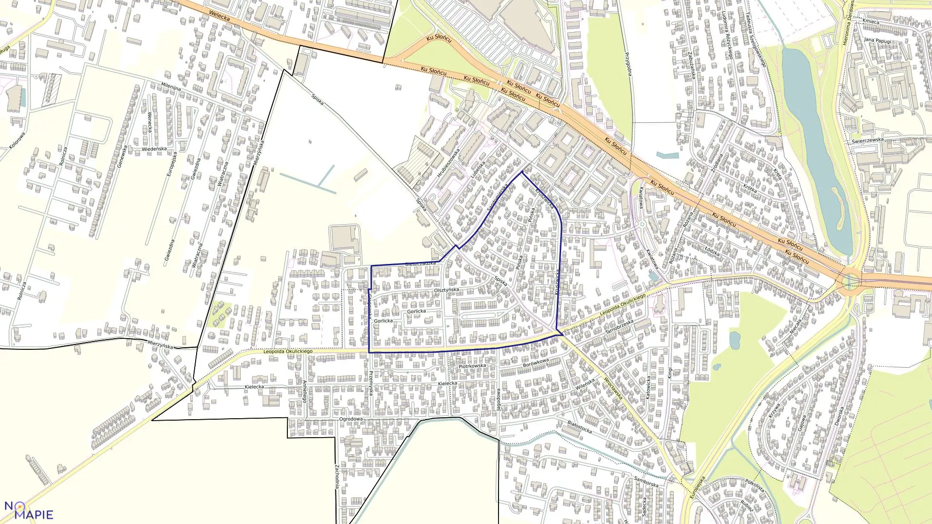 Mapa obrębu Pogodno 96 w mieście Szczecin