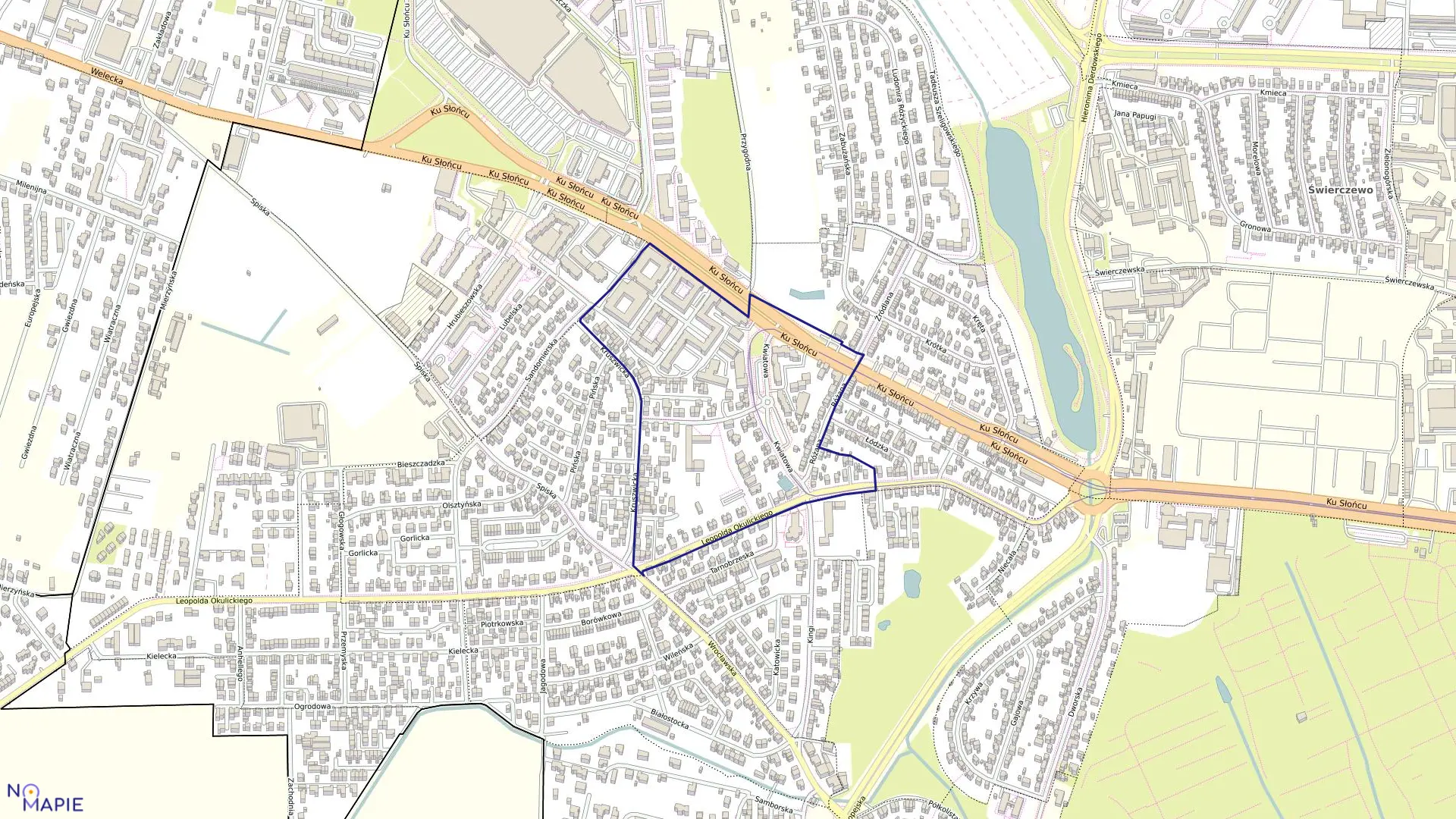 Mapa obrębu Pogodno 97 w mieście Szczecin