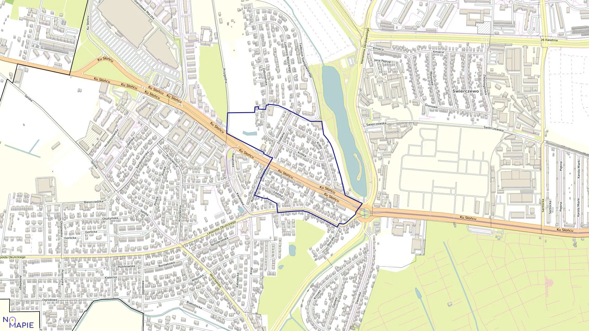 Mapa obrębu Pogodno 98 w mieście Szczecin