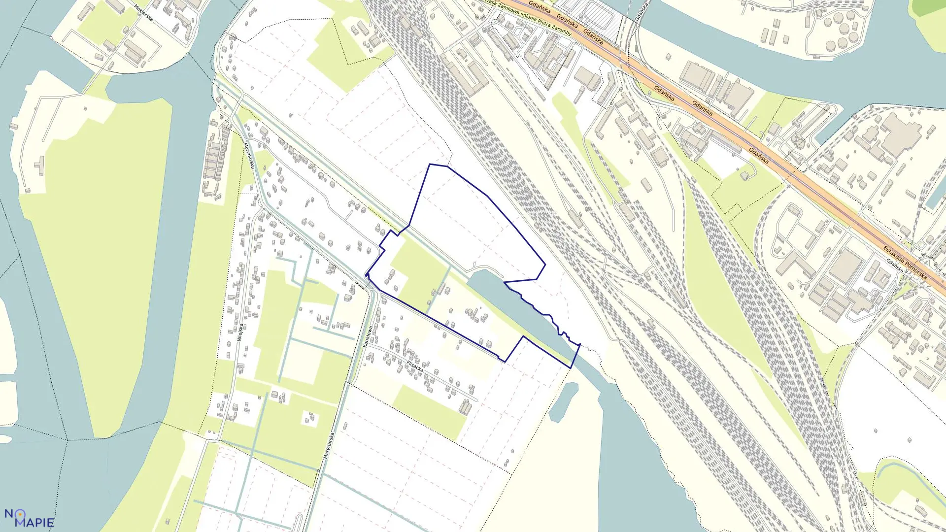 Mapa obrębu Śródmieście 100 w mieście Szczecin