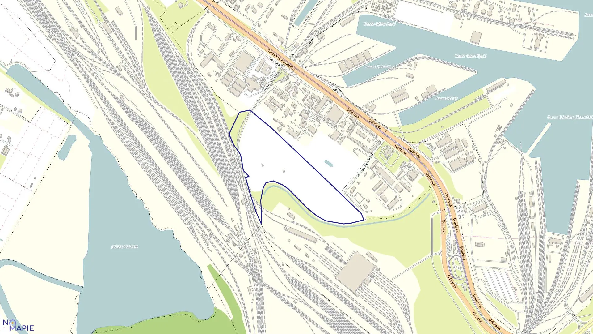 Mapa obrębu Śródmieście 106 w mieście Szczecin