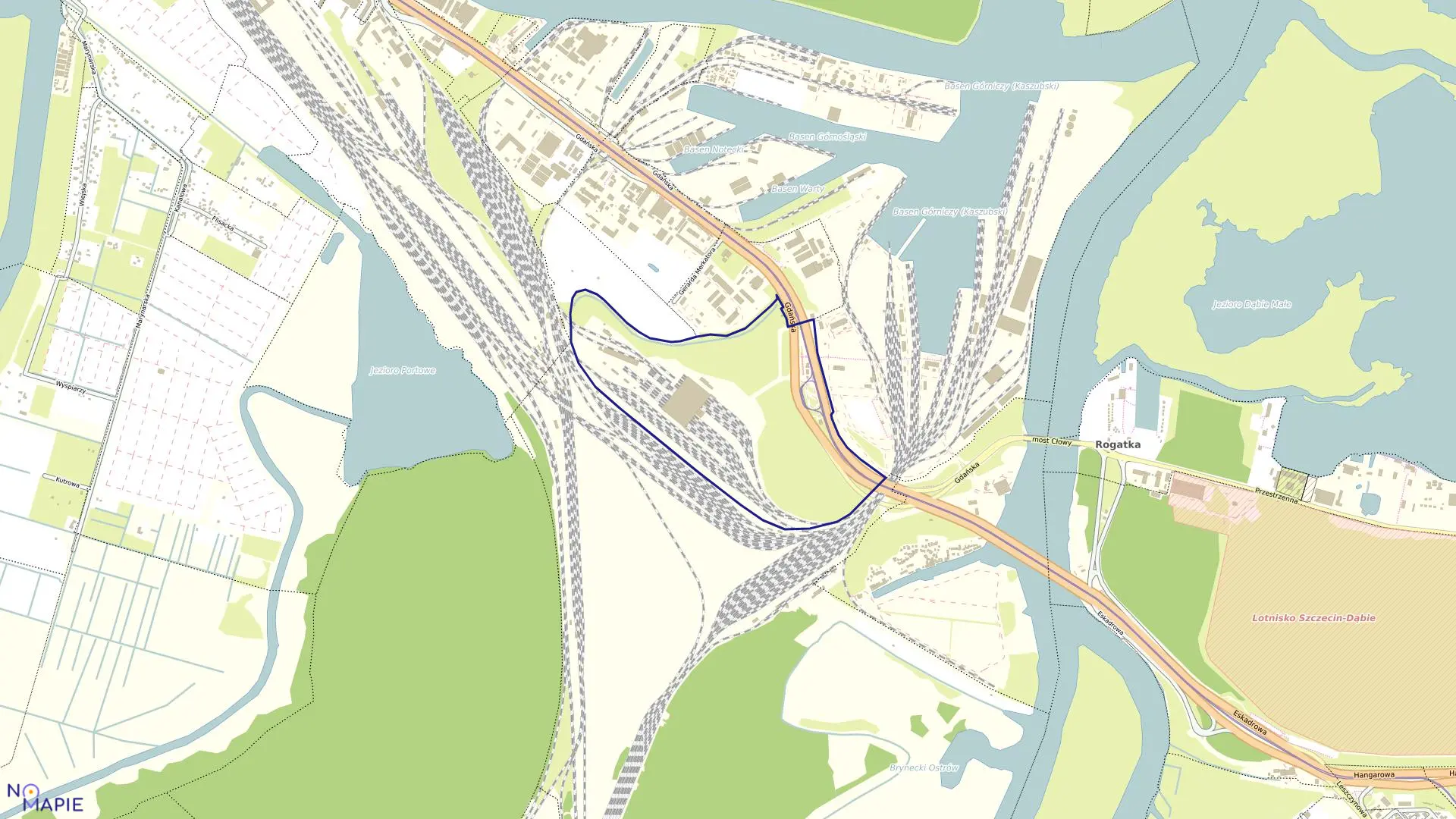 Mapa obrębu Śródmieście 108 w mieście Szczecin