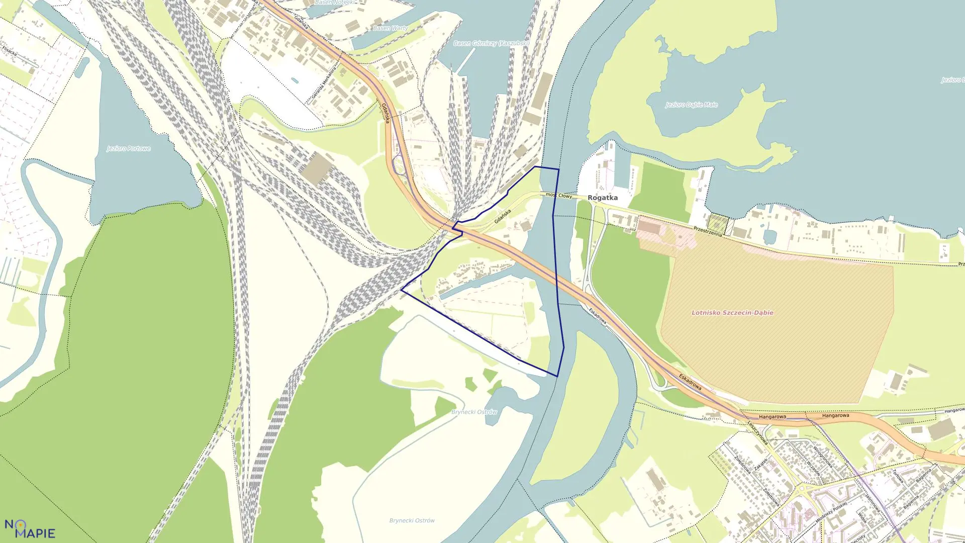 Mapa obrębu Śródmieście 118 w mieście Szczecin