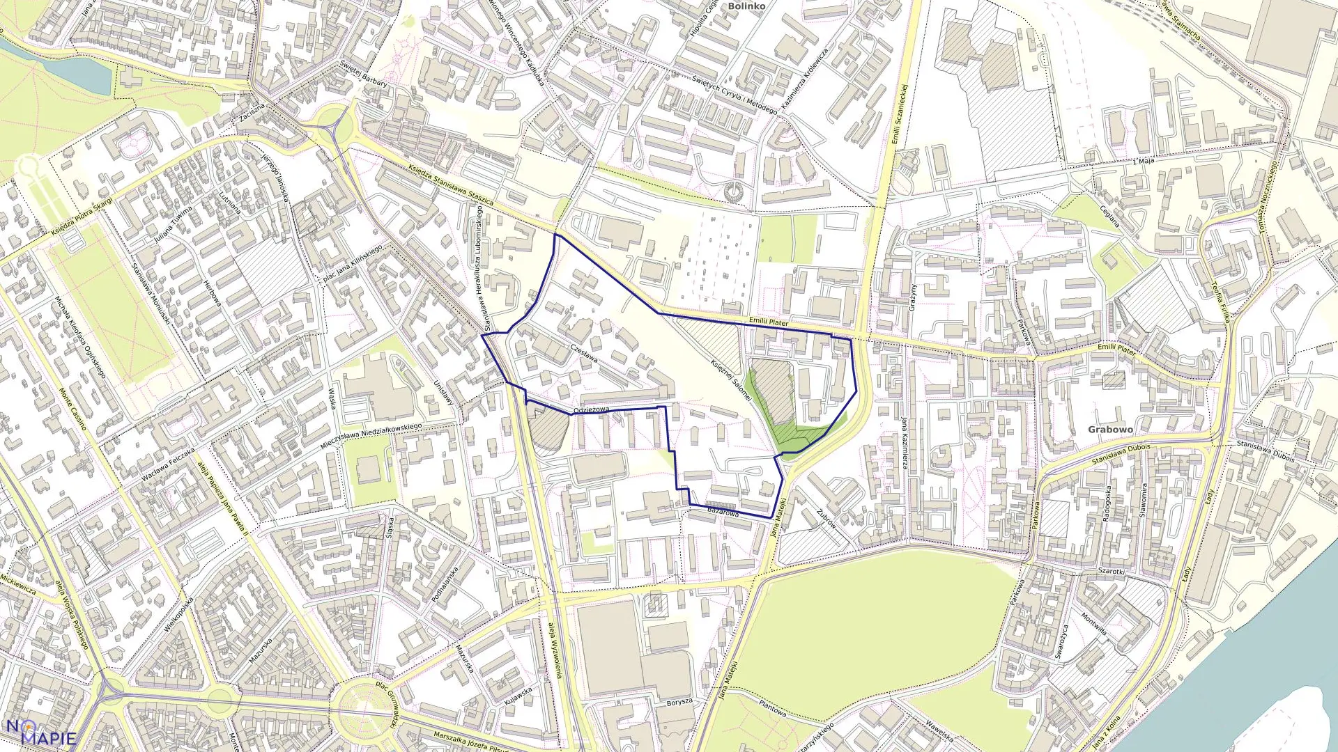 Mapa obrębu Śródmieście 18 w mieście Szczecin