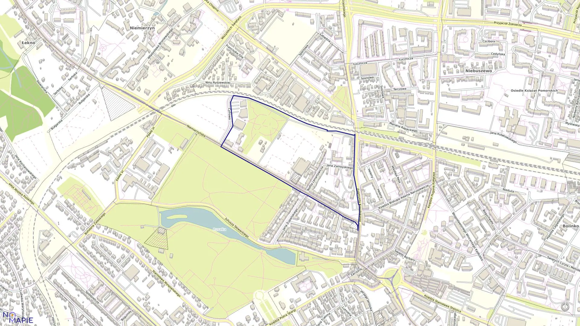 Mapa obrębu Śródmieście 2 w mieście Szczecin