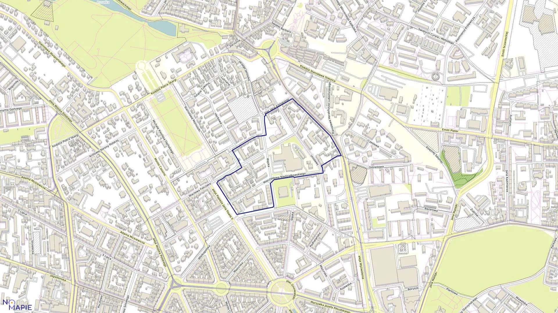 Mapa obrębu Śródmieście 20 w mieście Szczecin