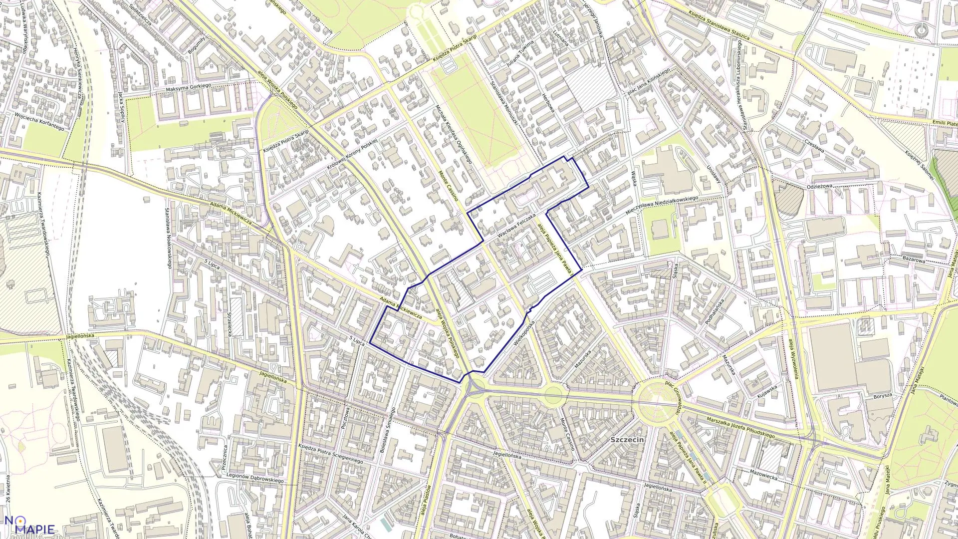 Mapa obrębu Śródmieście 24 w mieście Szczecin