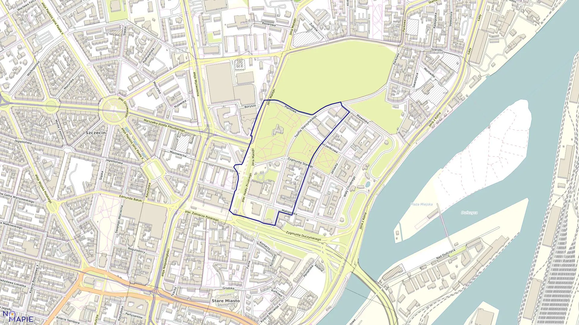 Mapa obrębu Śródmieście 30 w mieście Szczecin