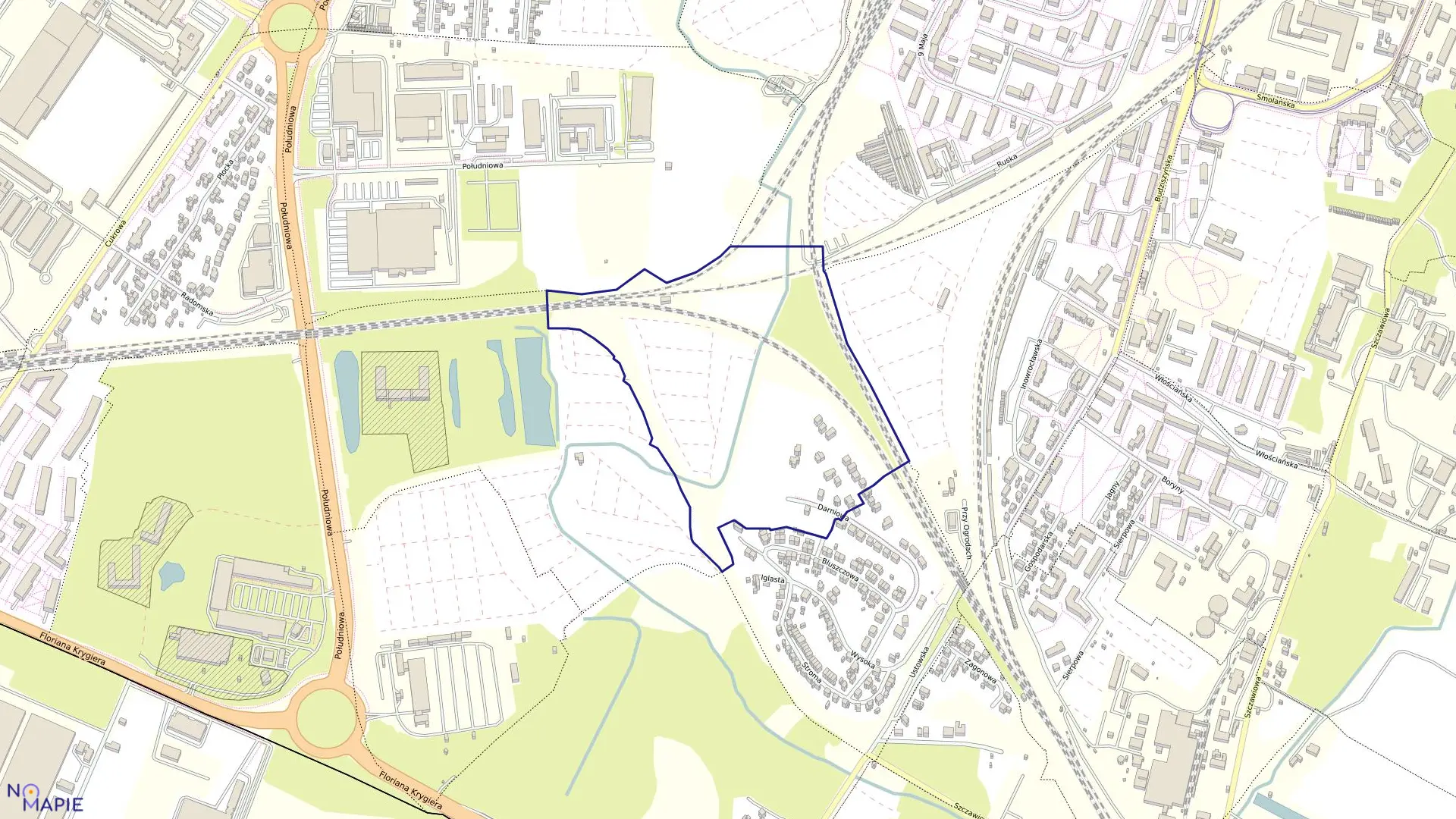 Mapa obrębu Śródmieście 68 w mieście Szczecin