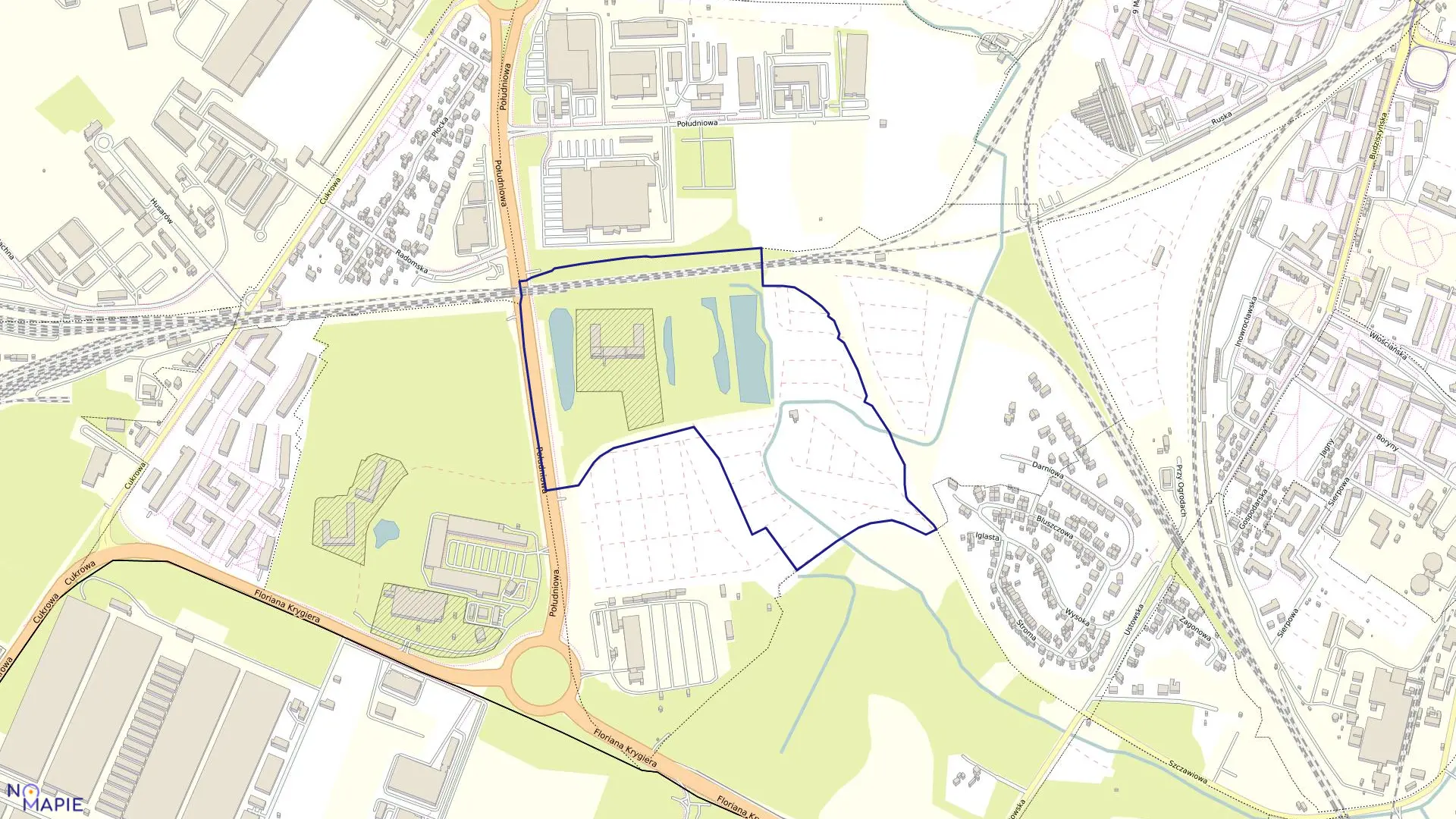 Mapa obrębu Śródmieście 69 w mieście Szczecin