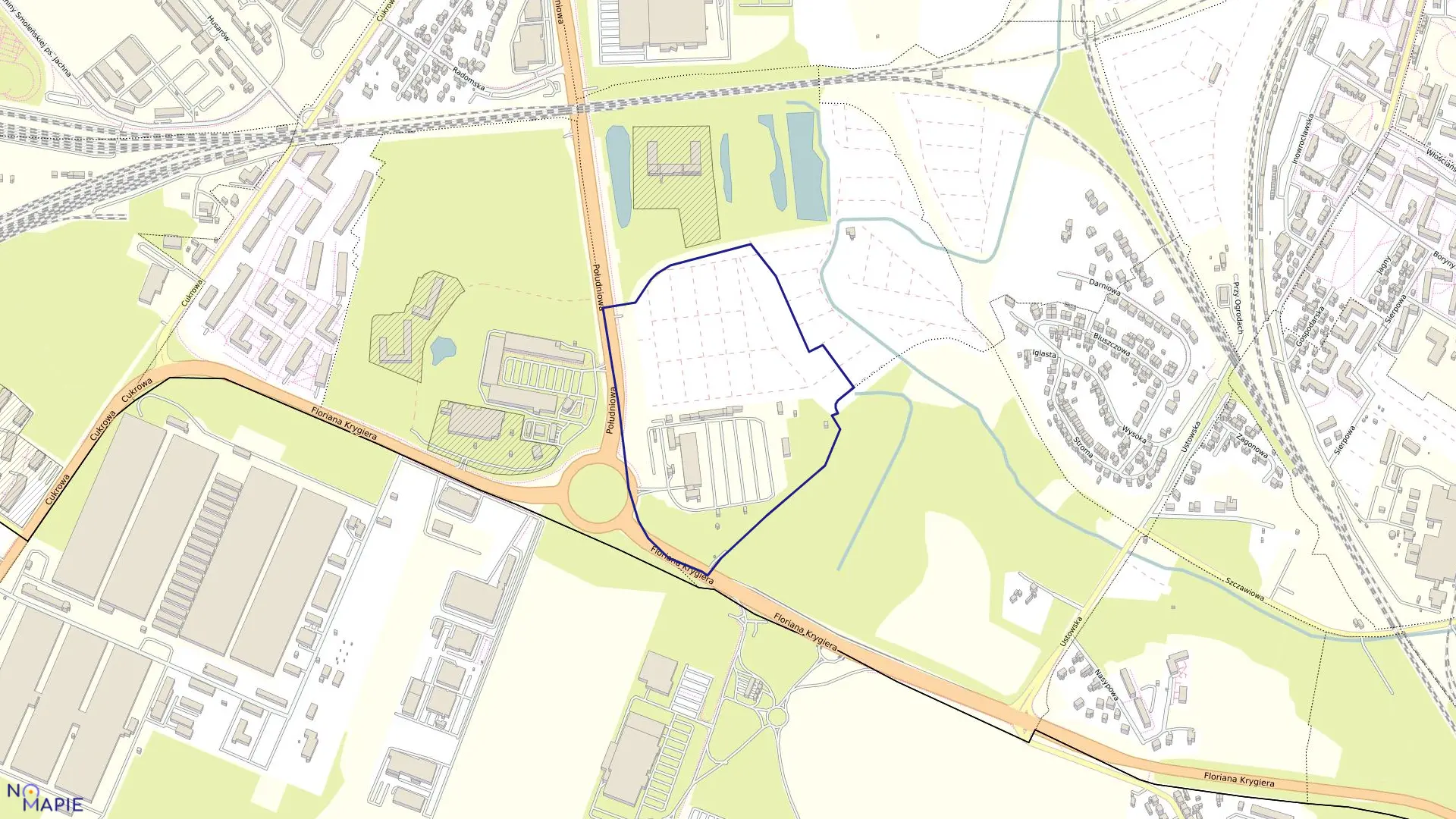 Mapa obrębu Śródmieście 70 w mieście Szczecin