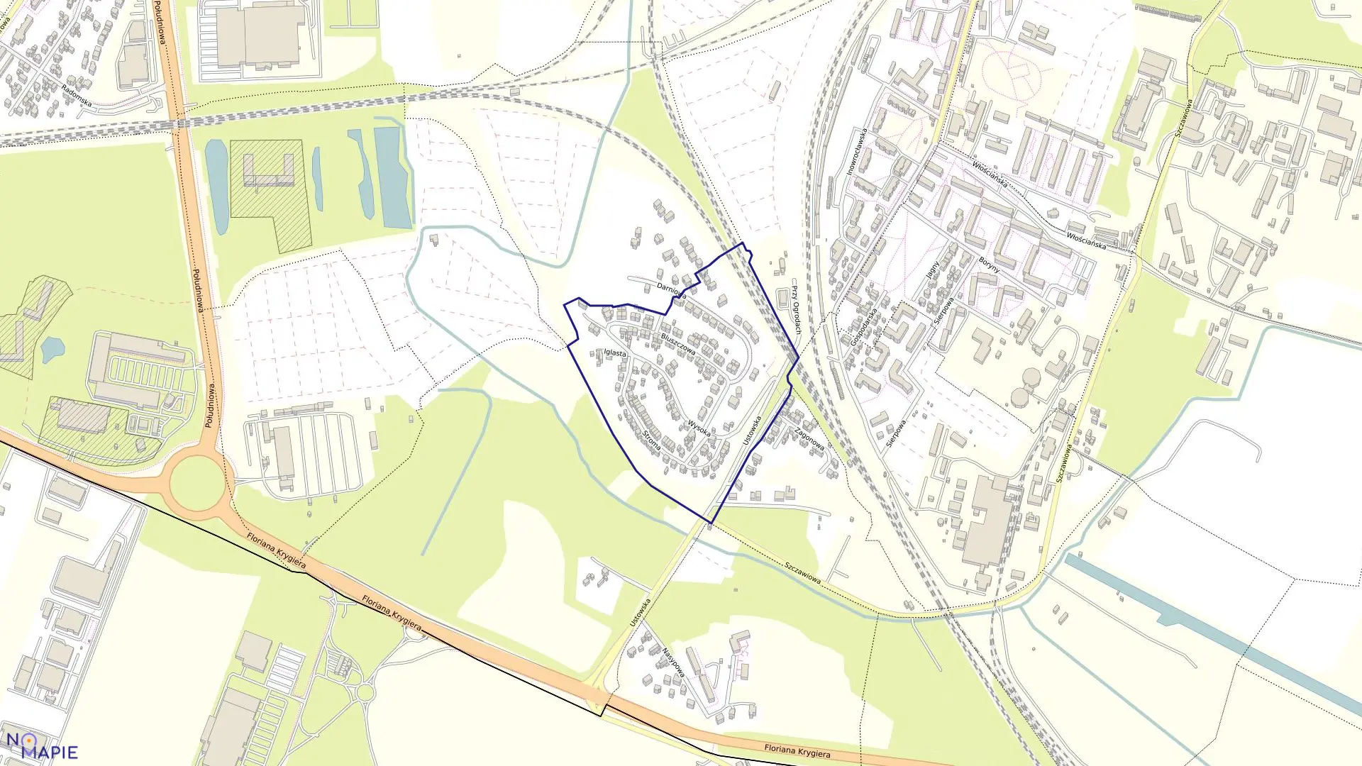 Mapa obrębu Śródmieście 72 w mieście Szczecin