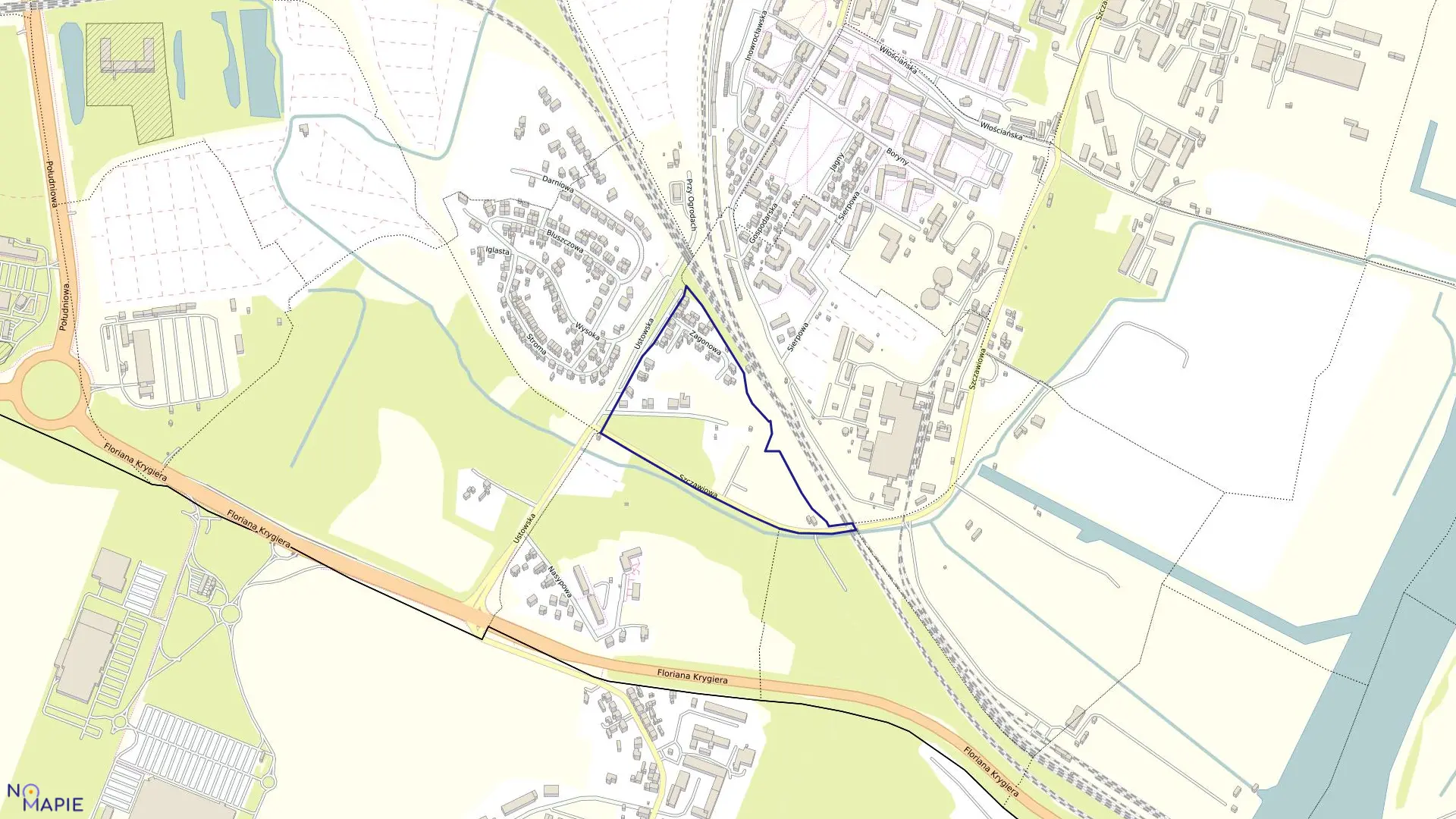 Mapa obrębu Śródmieście 73 w mieście Szczecin